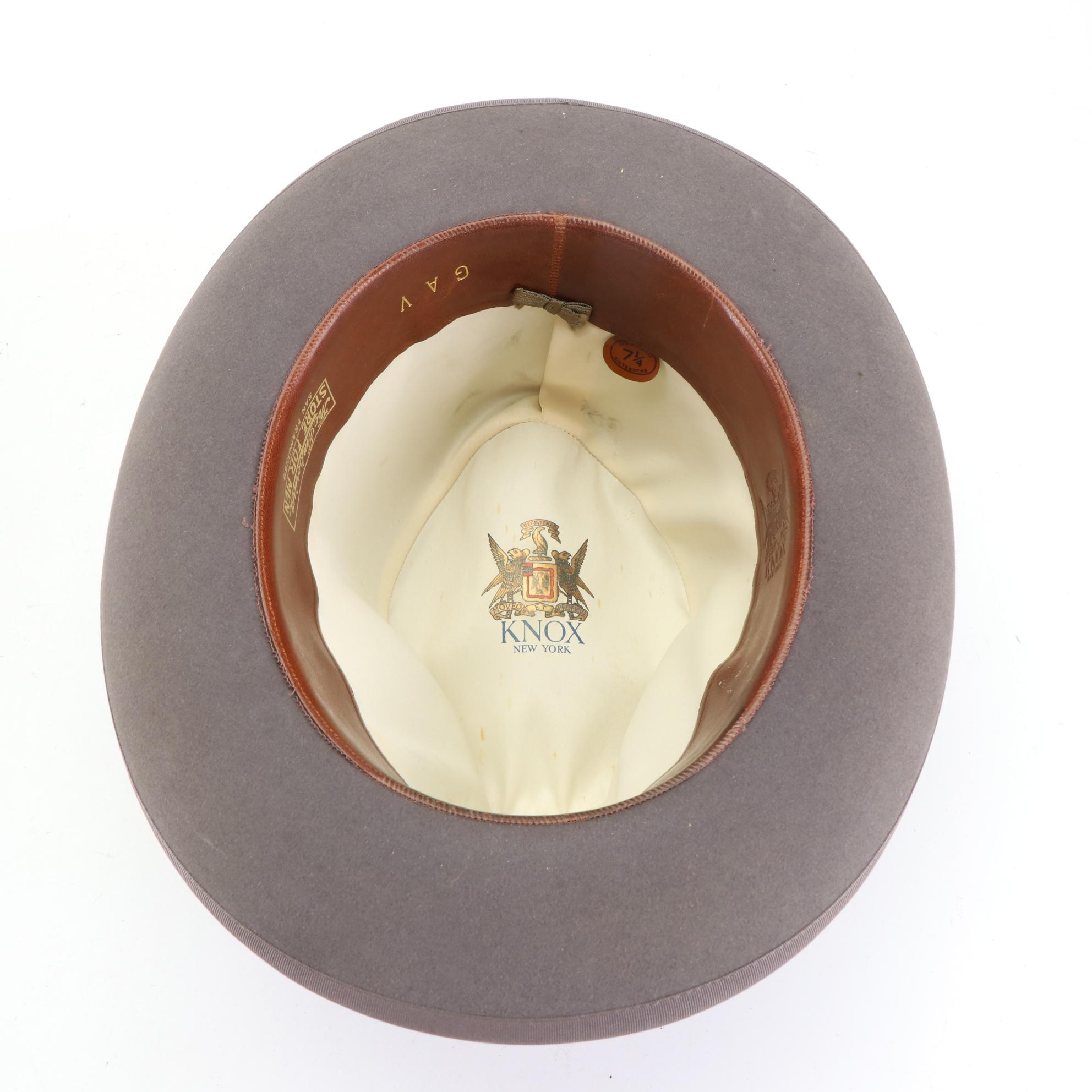 Knox New York Homburg Hat in Wool Felt with Box