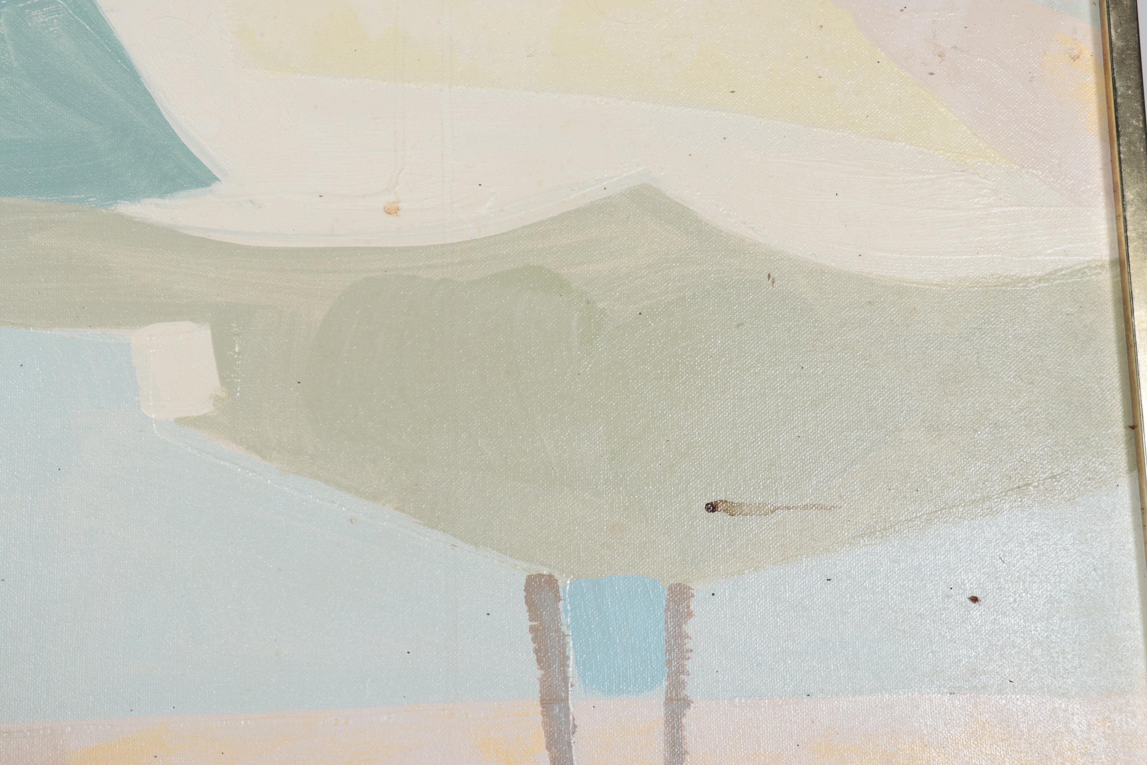 Vanguard Studios Large-Scale Beach Scene Acrylic Painting, Circa 1970