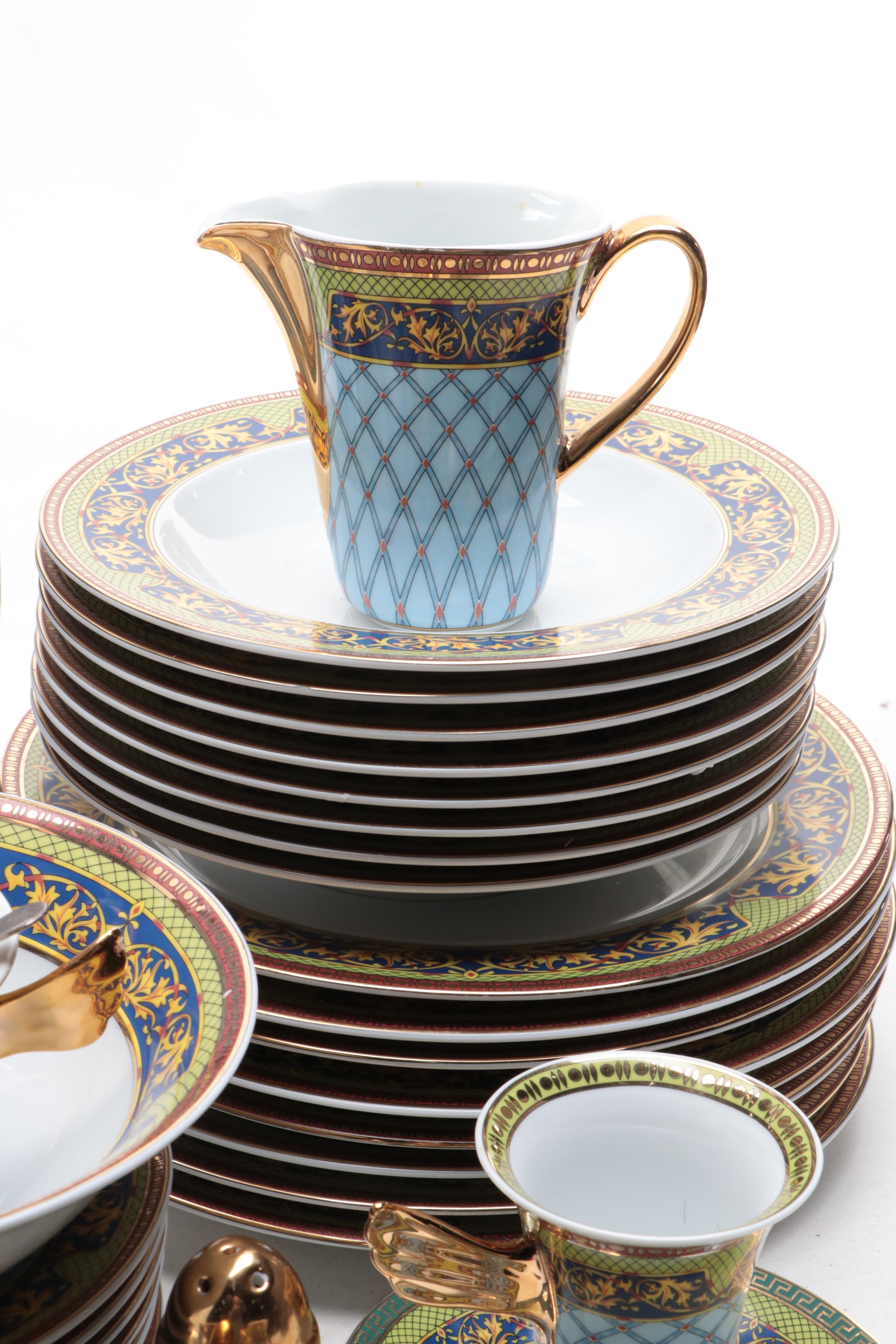 Rosenthal Porcelain Versace "Russian Dream" Coffee Set and Dinnerware