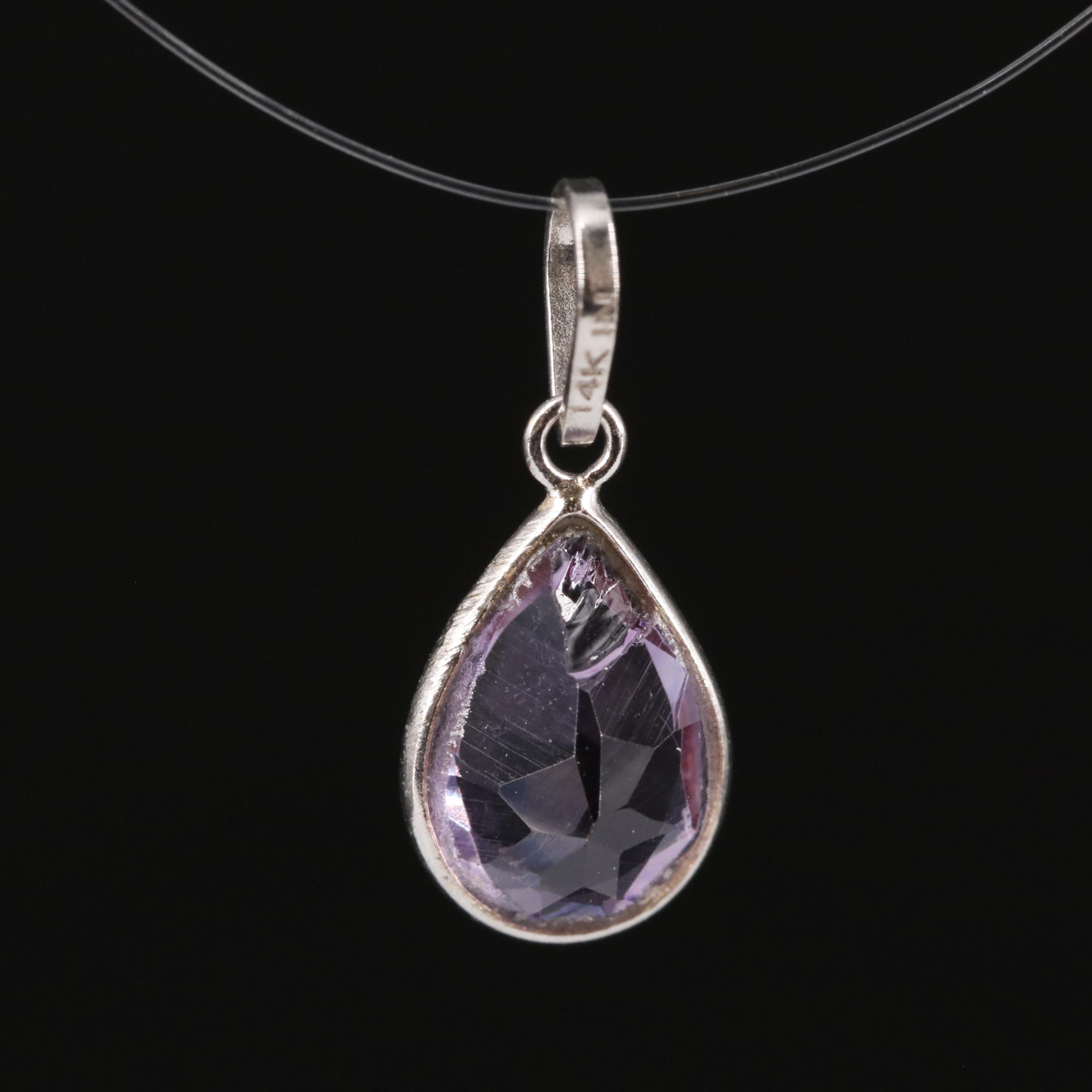 14K Amethyst Pendant