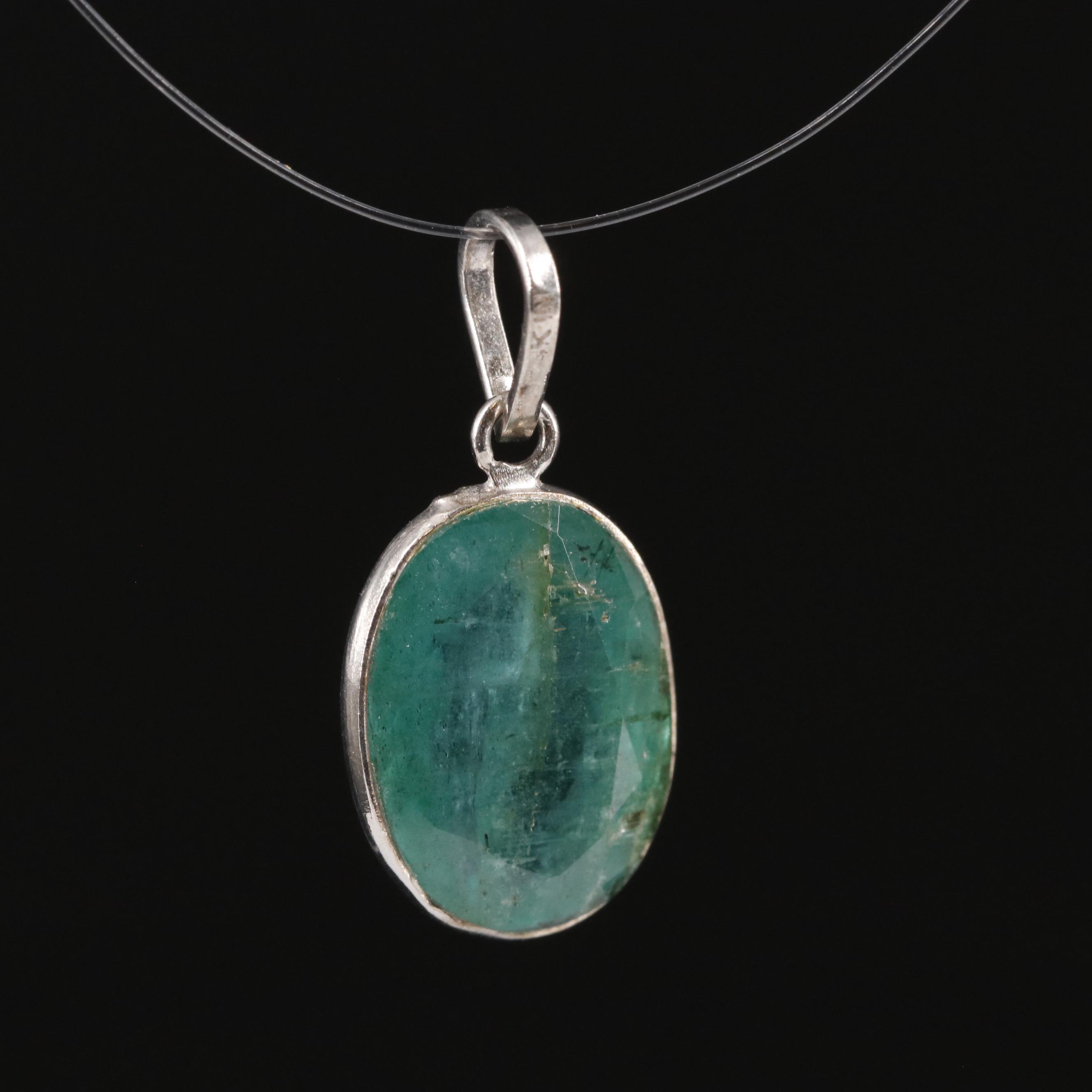 14K Emerald Pendant
