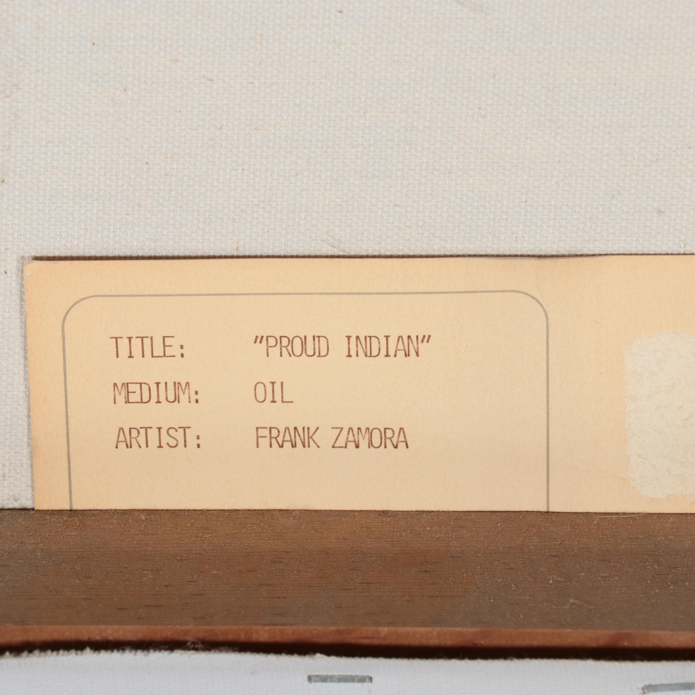 Frank Zamora Oil Painting "Proud Indian"