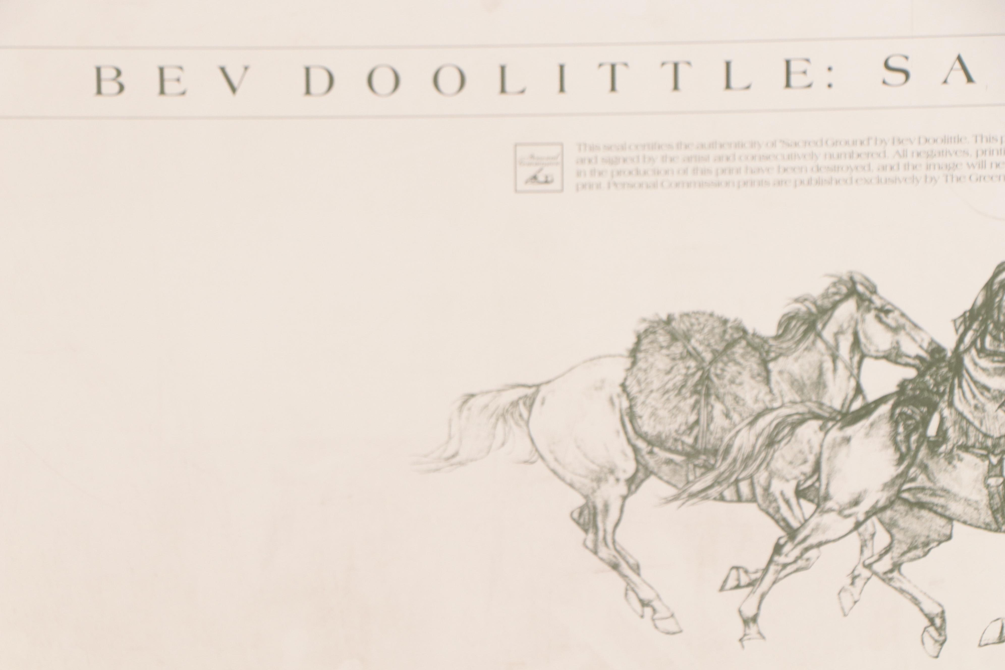 Bev Doolittle Offset Lithograph "Sacred Ground," 1989