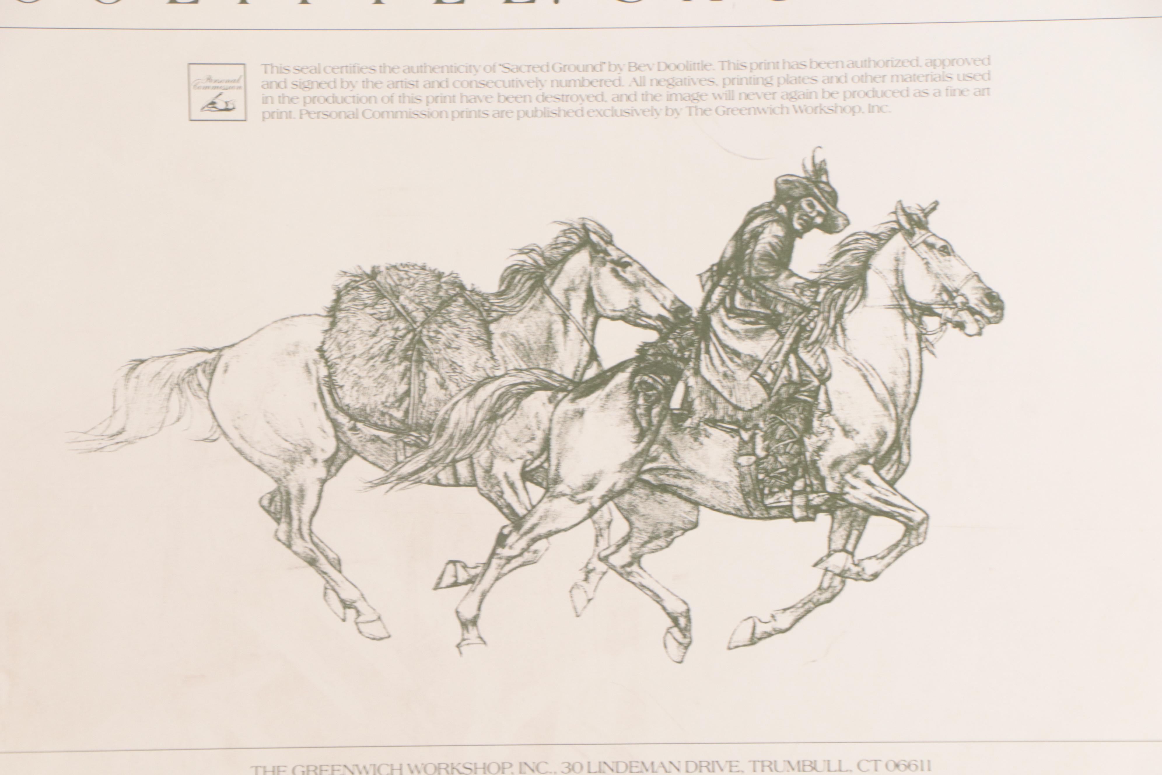 Bev Doolittle Offset Lithograph "Sacred Ground," 1989