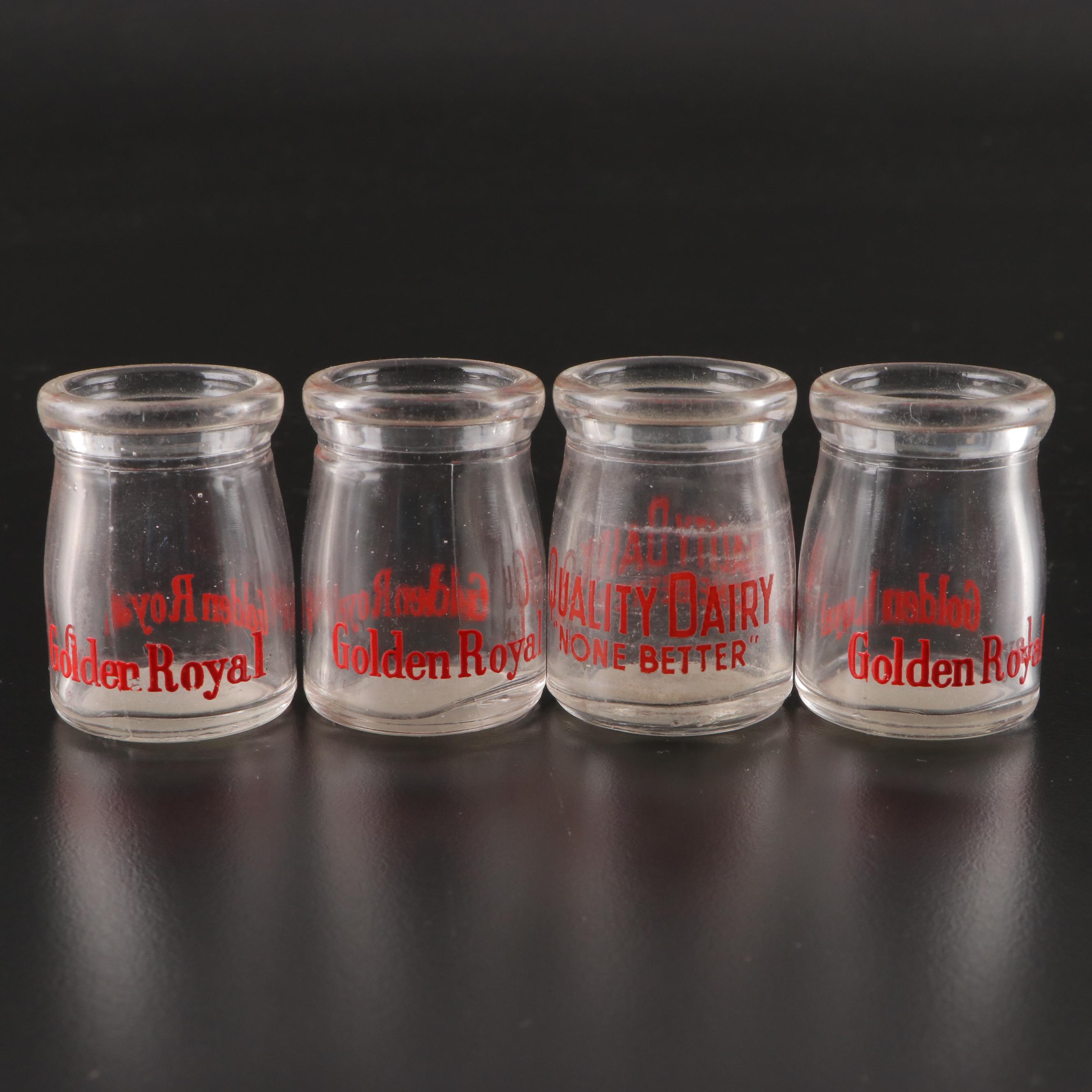 D. C. S., People's Dairy, Jersey Farms and Golden Royal Glass Dairy Bottles