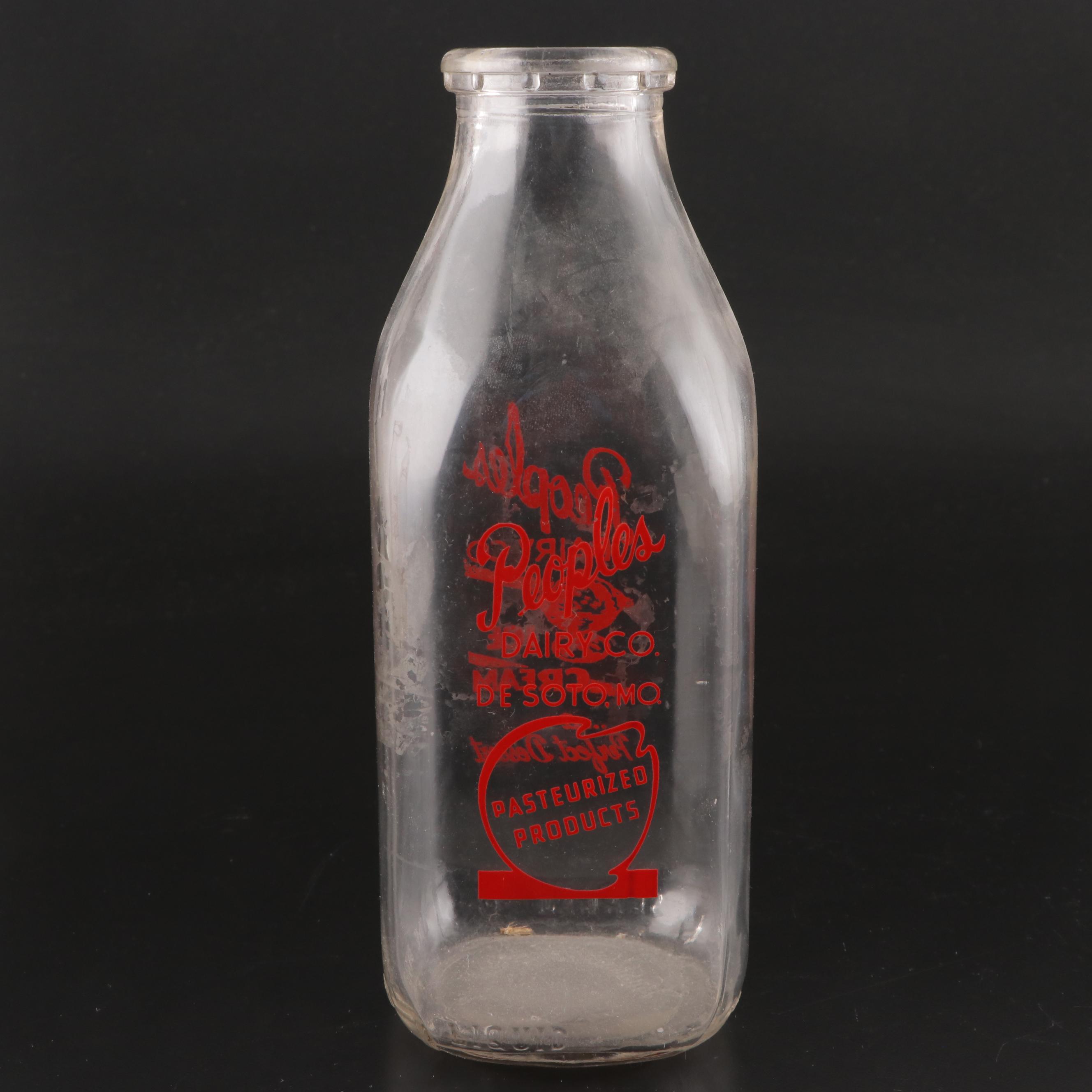 D. C. S., People's Dairy, Jersey Farms and Golden Royal Glass Dairy Bottles