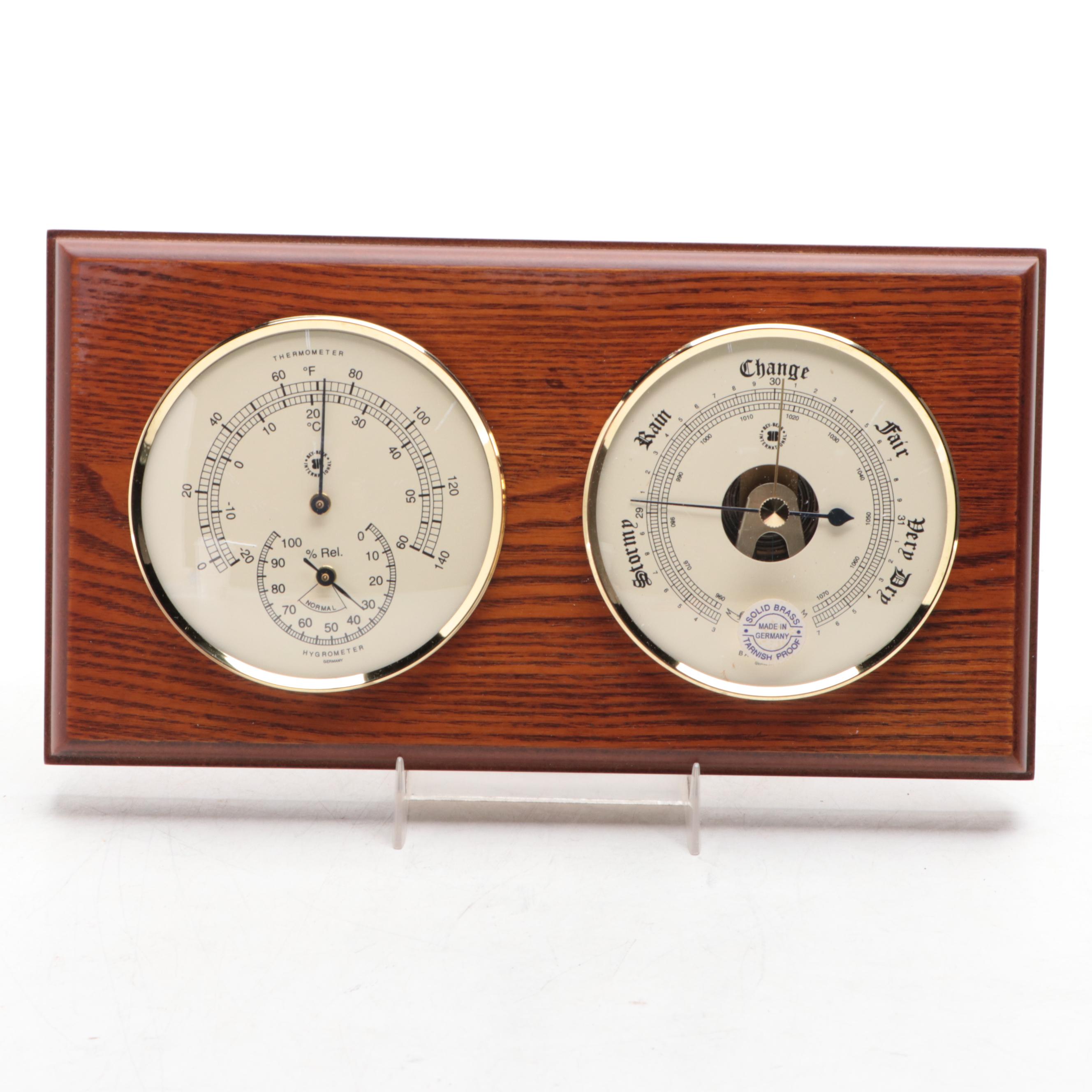 Chass Thermometer, Clock and Hygrometer with German Barometer Combination