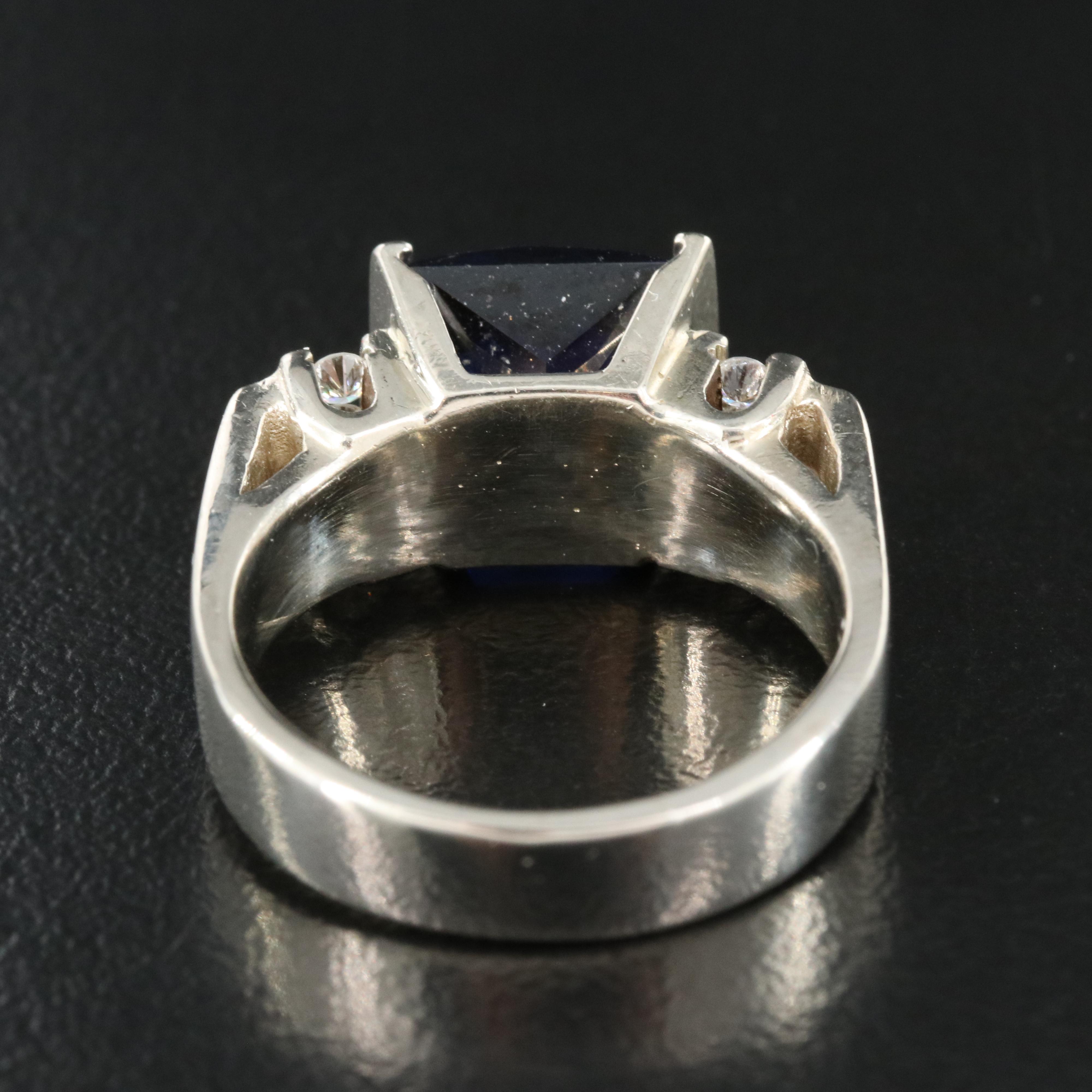 14K Sapphire and Diamond Channel Set Ring