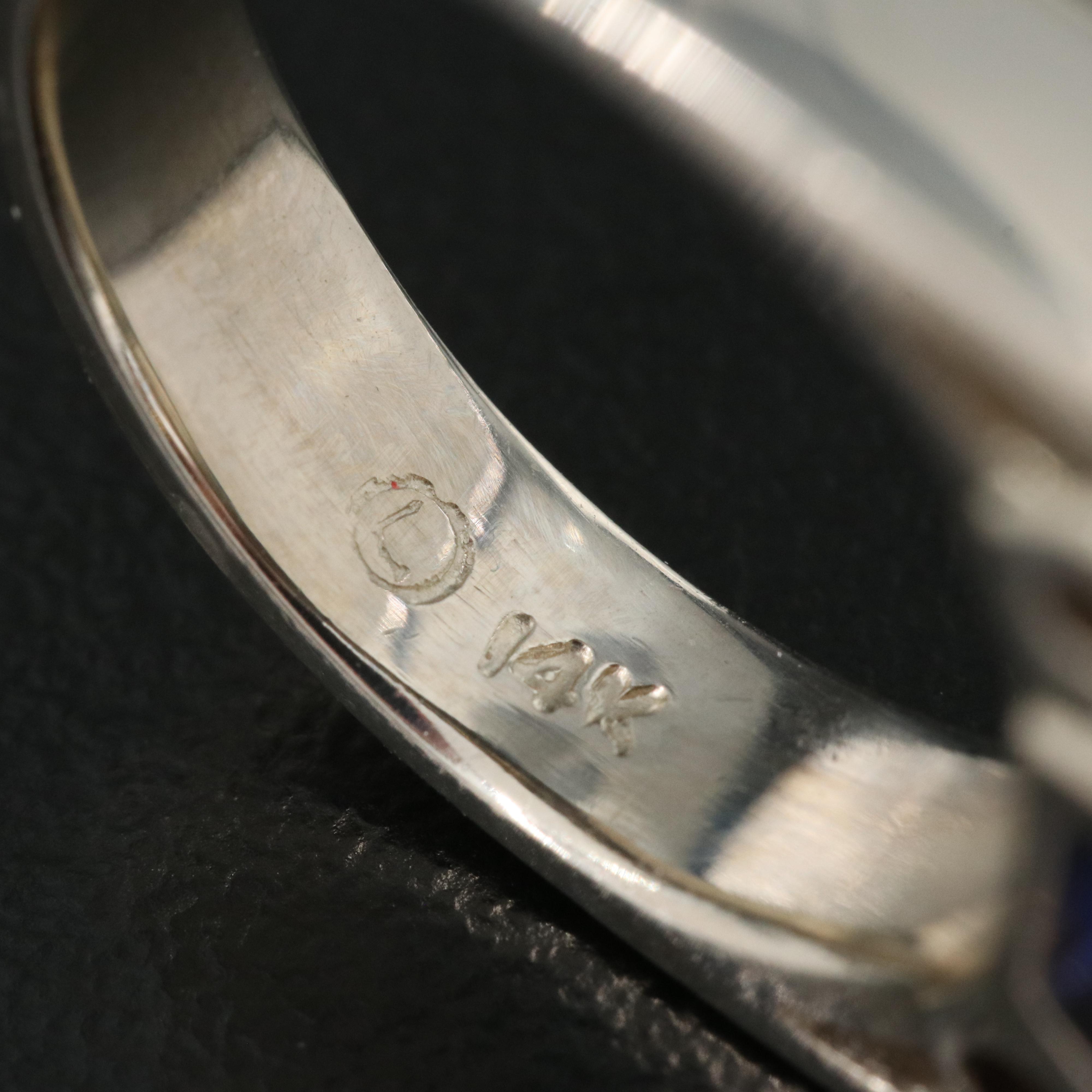 14K Sapphire and Diamond Channel Set Ring