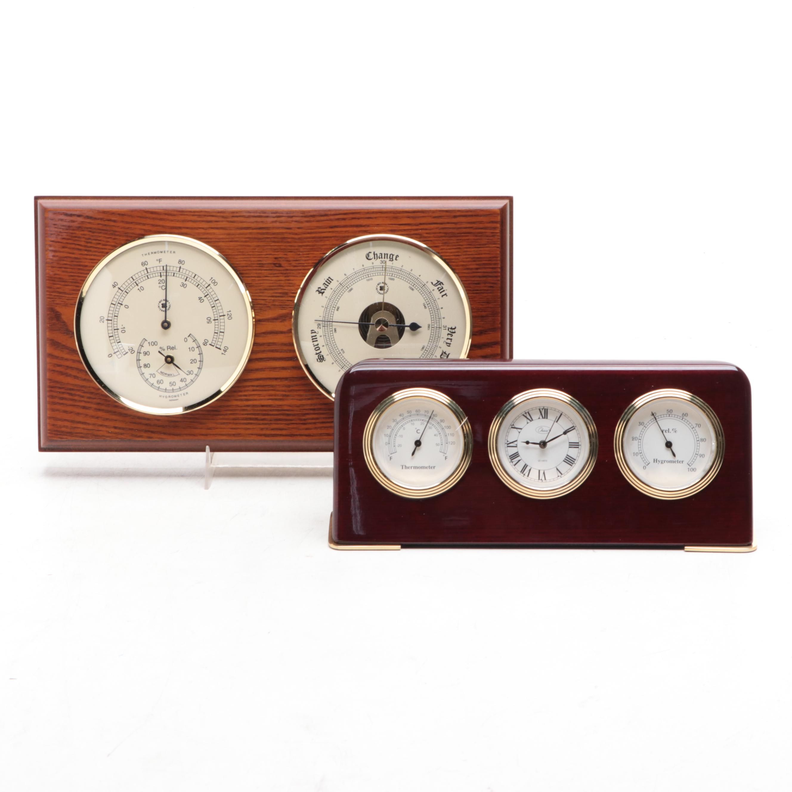 Chass Thermometer, Clock and Hygrometer with German Barometer Combination