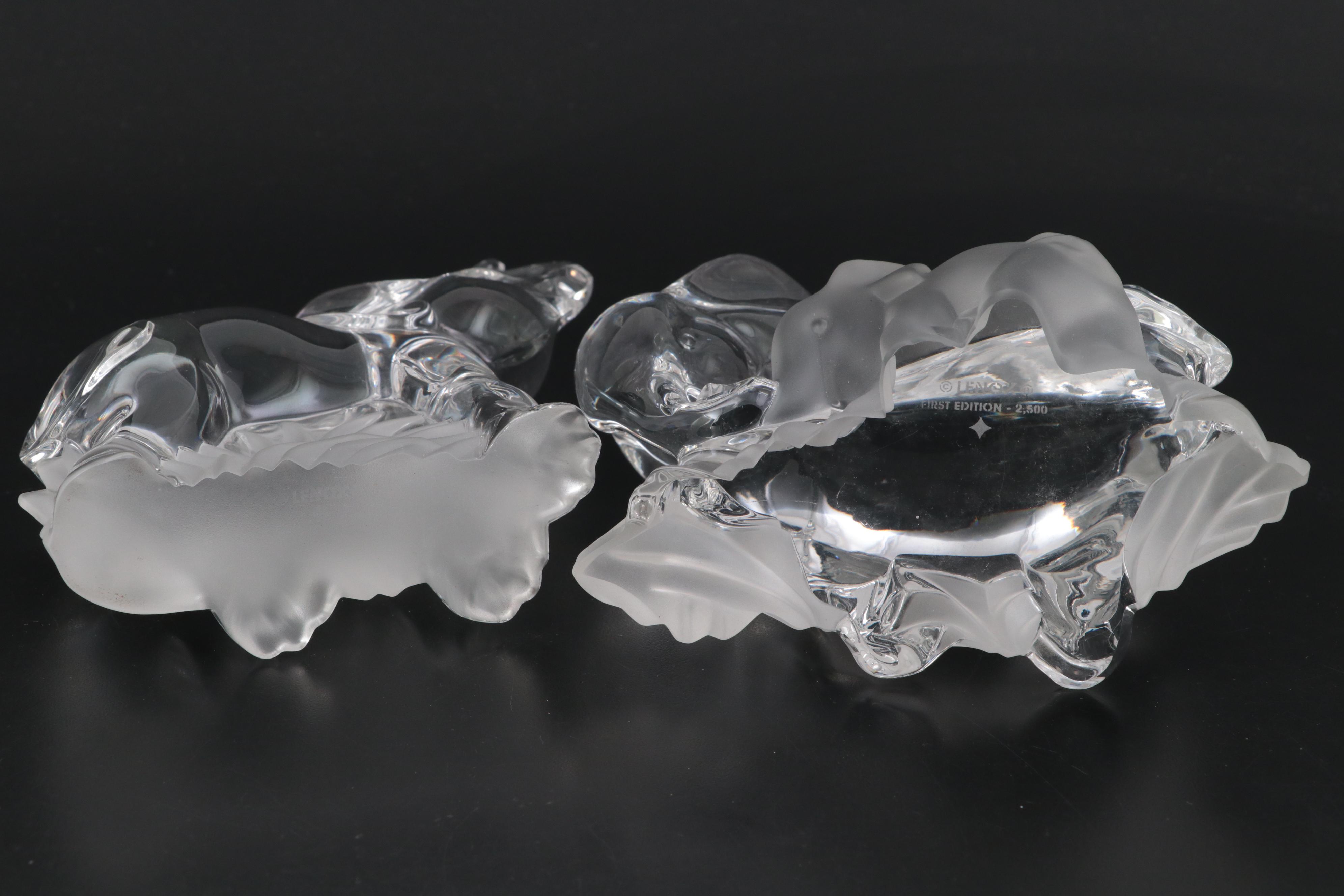 Lenox First Edition "Tender Embrace" with Baccarat and Other Crystal Figurines