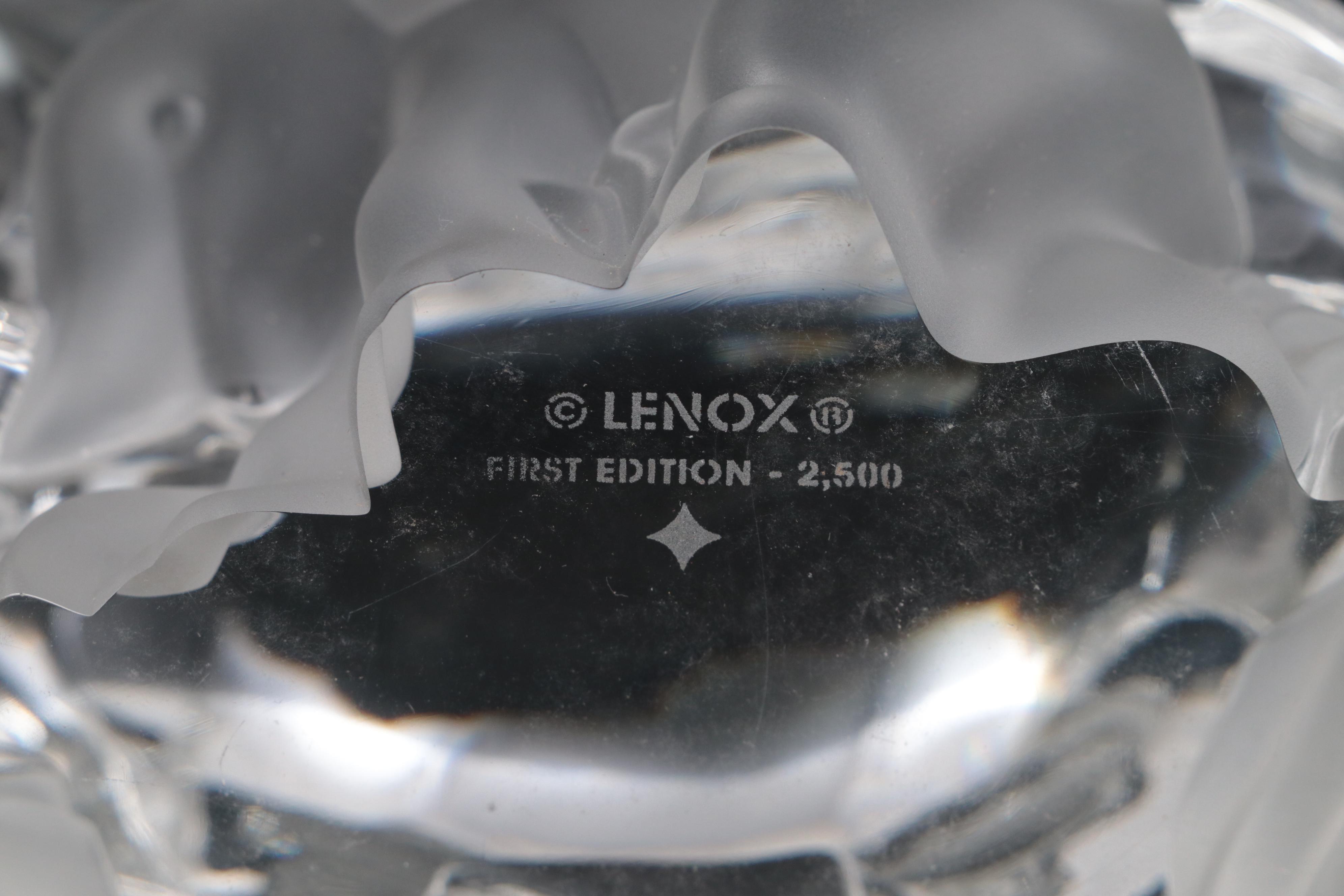 Lenox First Edition "Tender Embrace" with Baccarat and Other Crystal Figurines