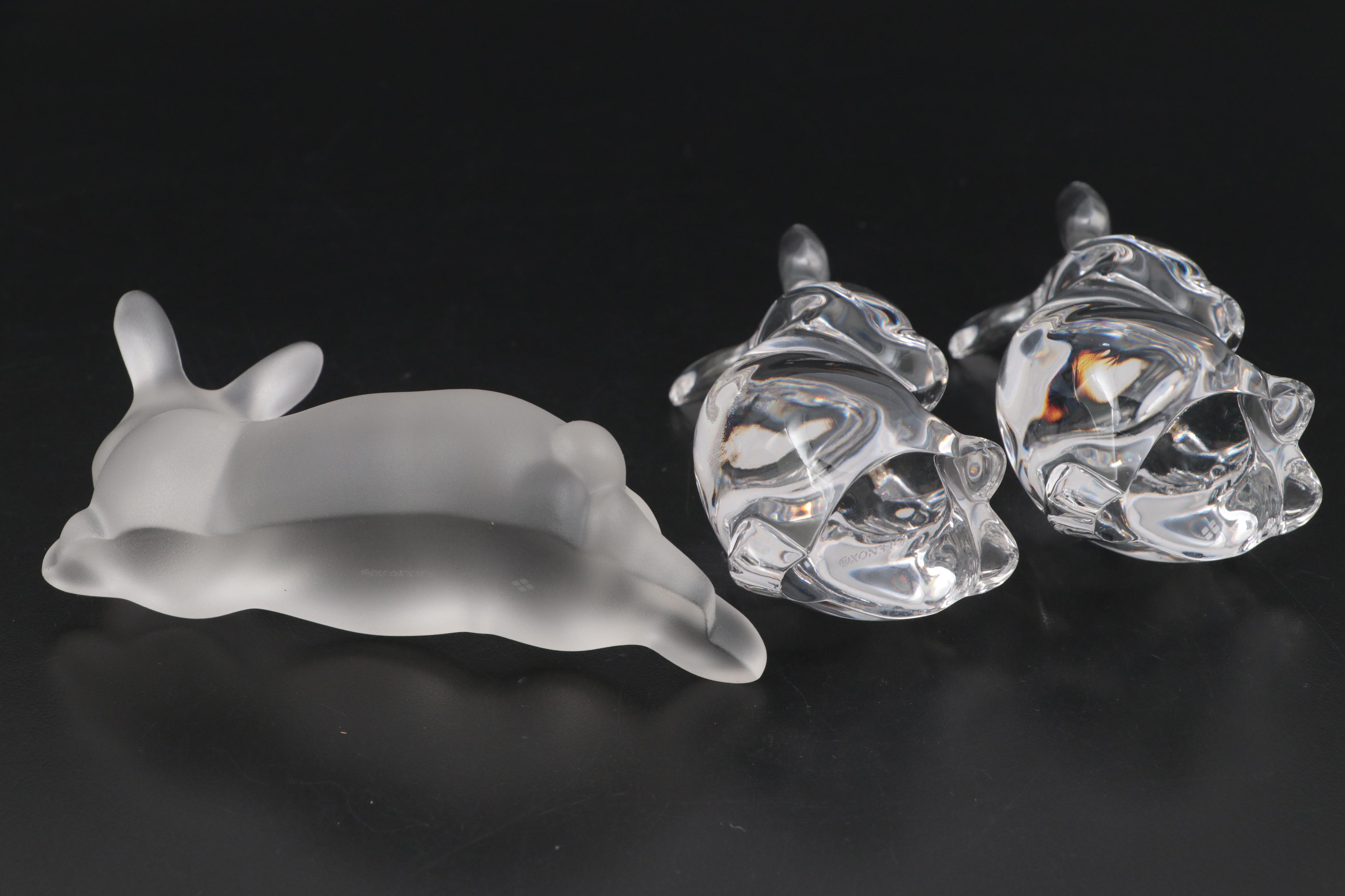 Lenox First Edition "Tender Embrace" with Baccarat and Other Crystal Figurines