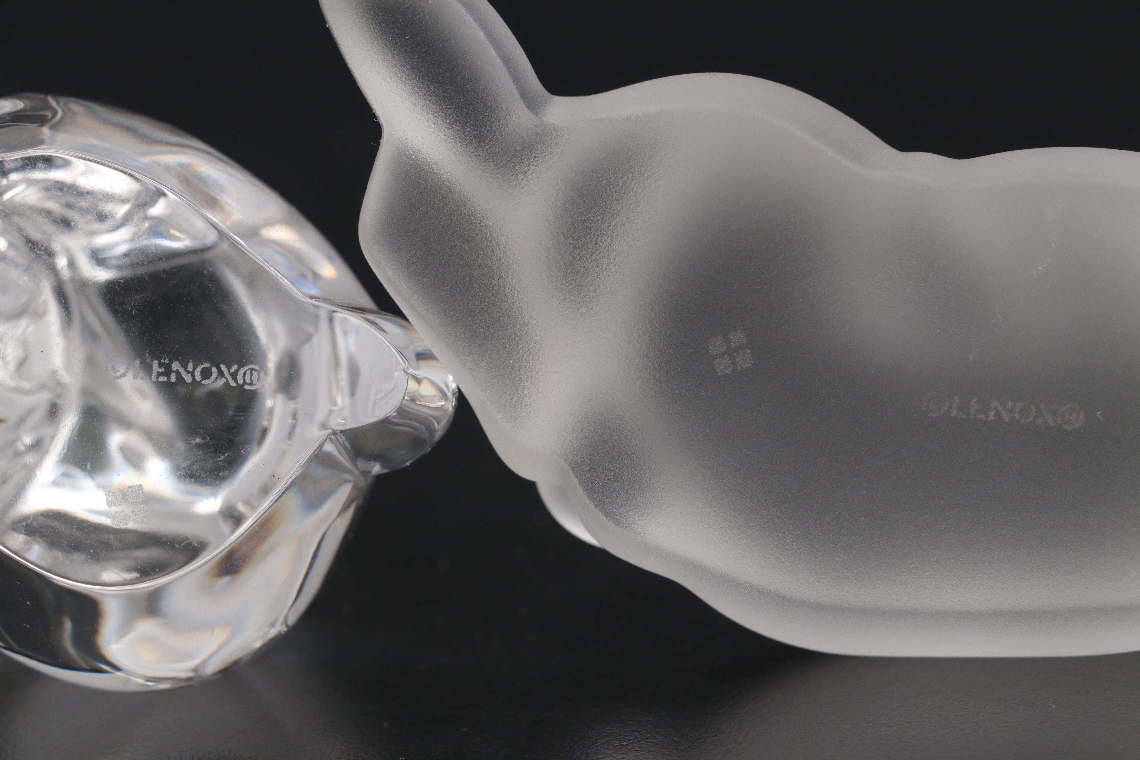 Lenox First Edition "Tender Embrace" with Baccarat and Other Crystal Figurines