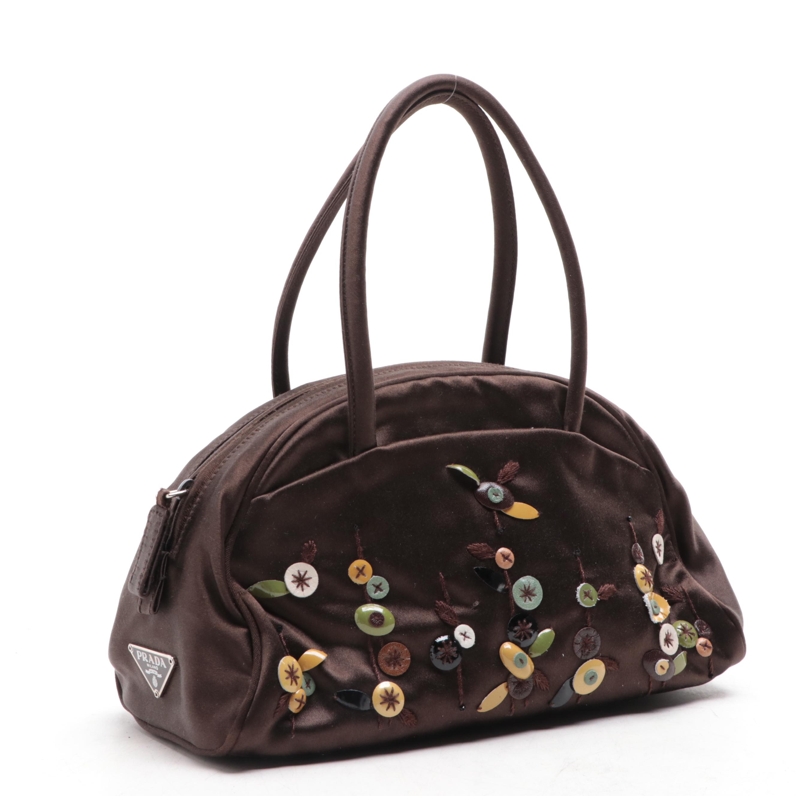 Prada Embellished Satin Handbag
