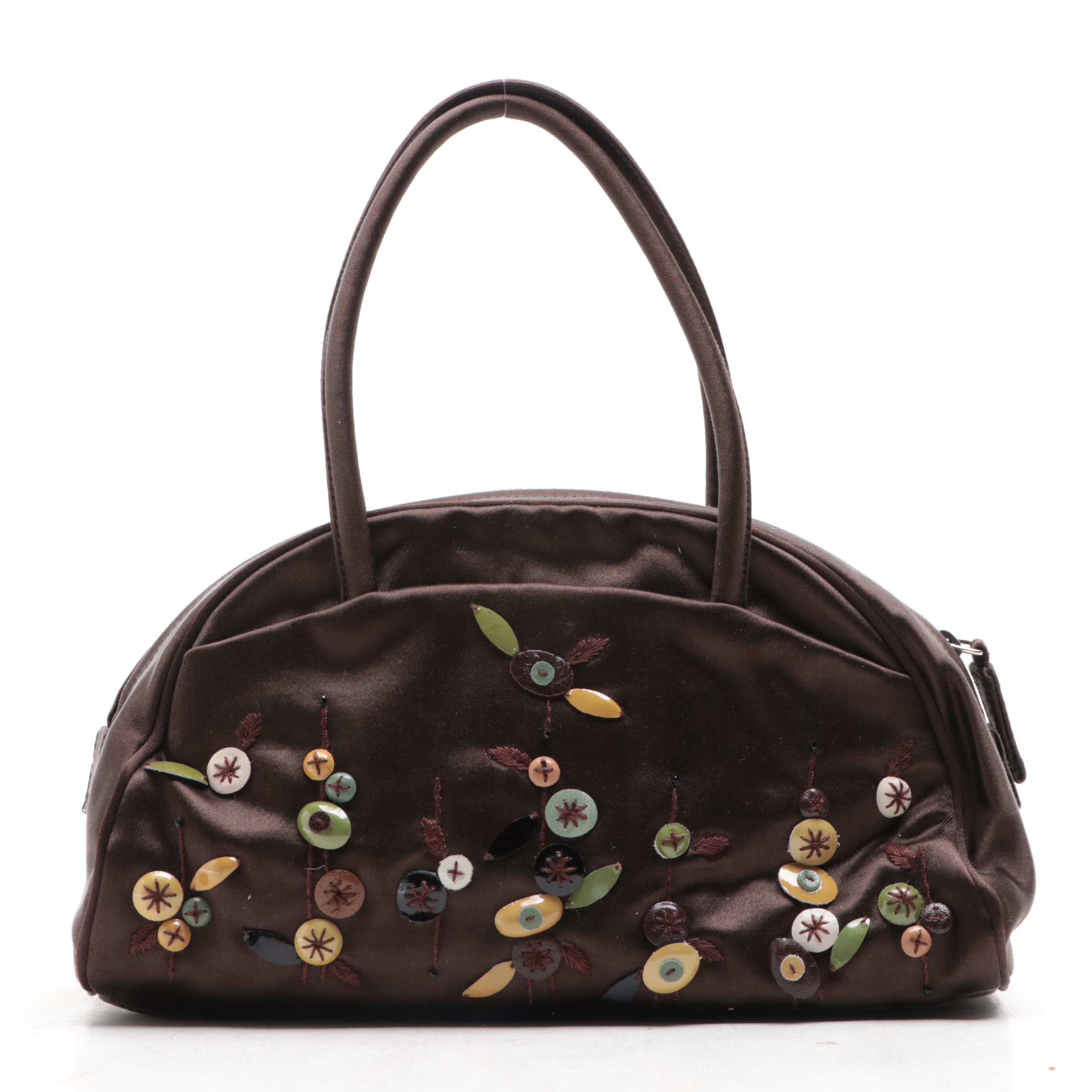 Prada Embellished Satin Handbag