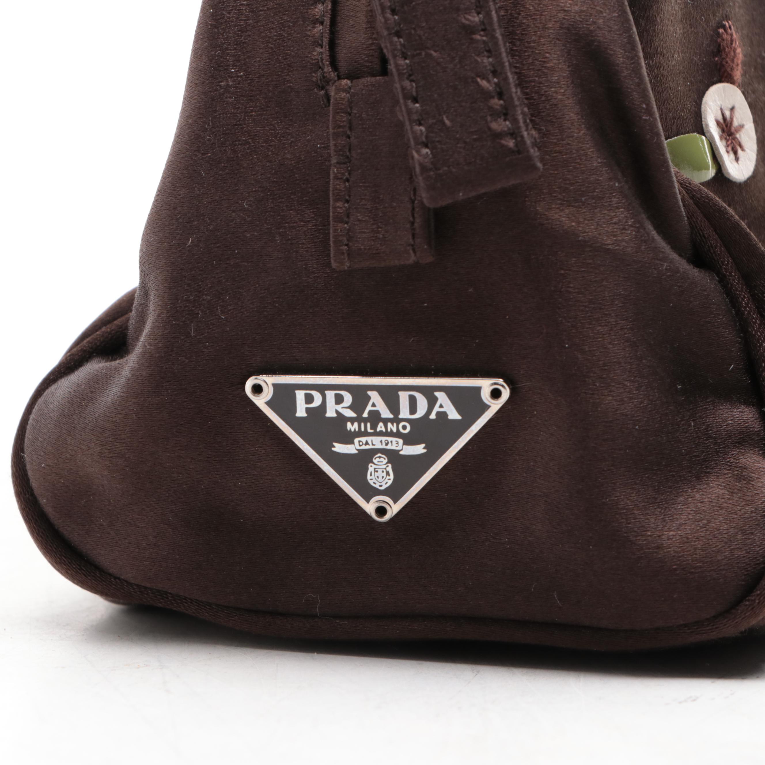 Prada Embellished Satin Handbag