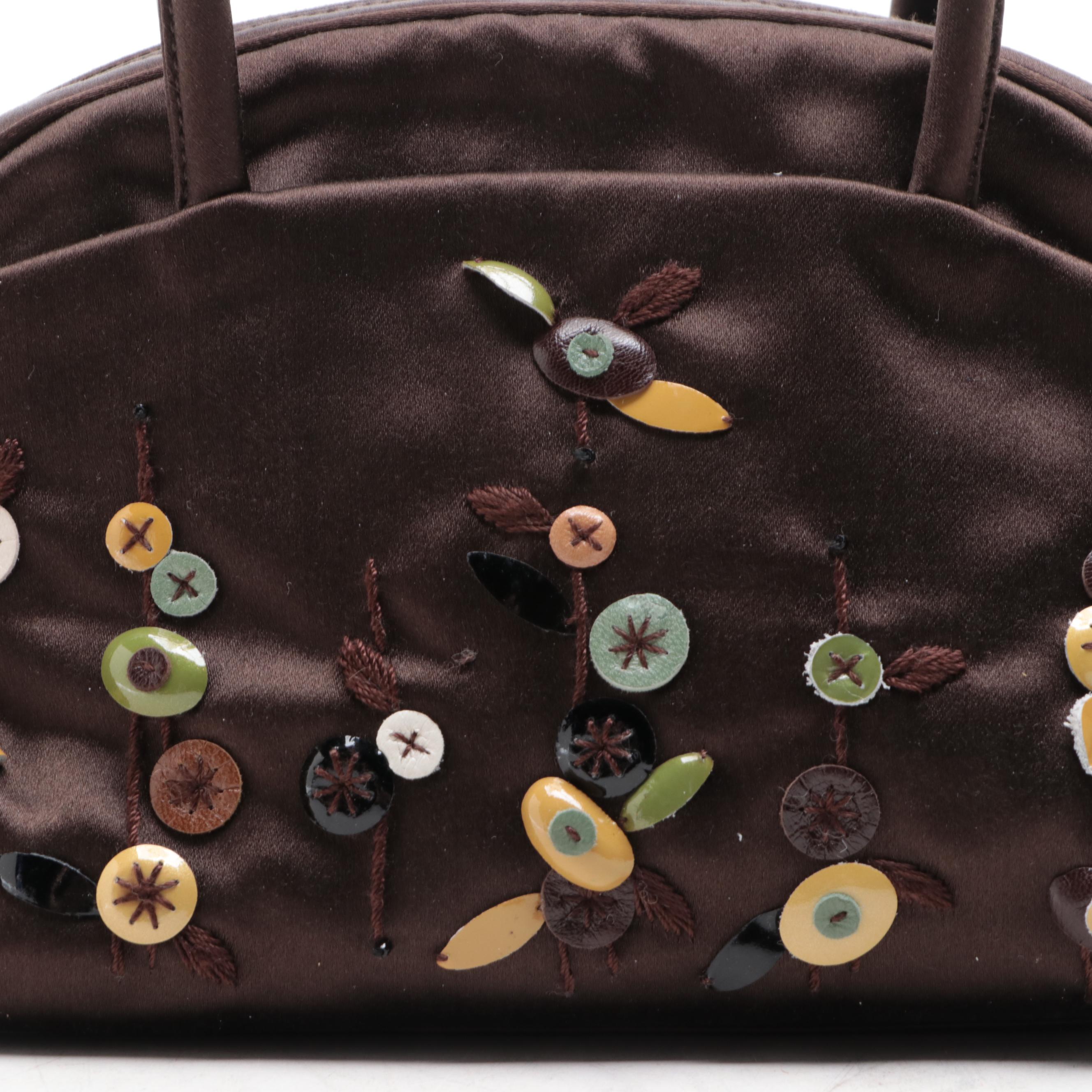 Prada Embellished Satin Handbag