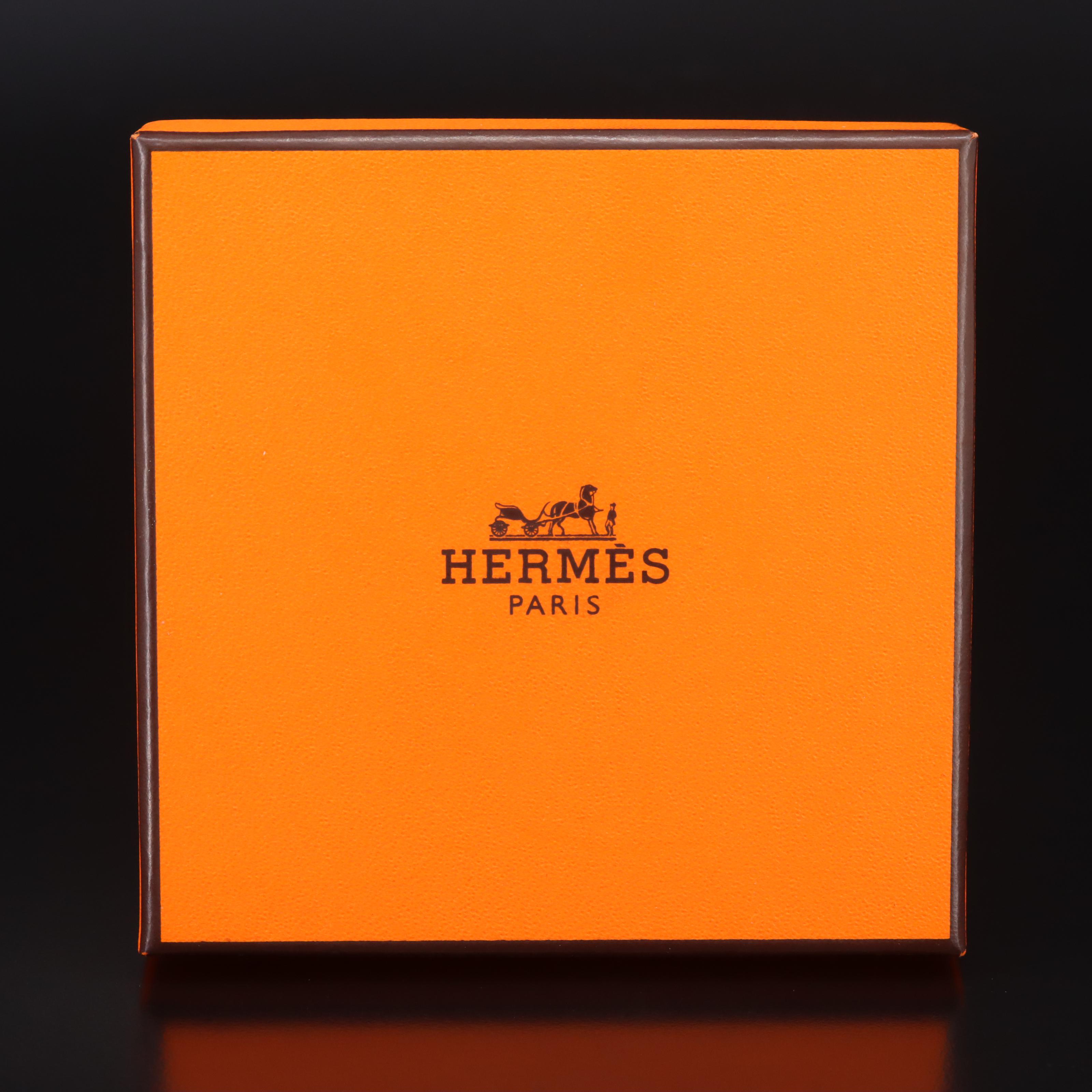 Hermès Mini Dog Clous Carres Leather Bracelet with Box