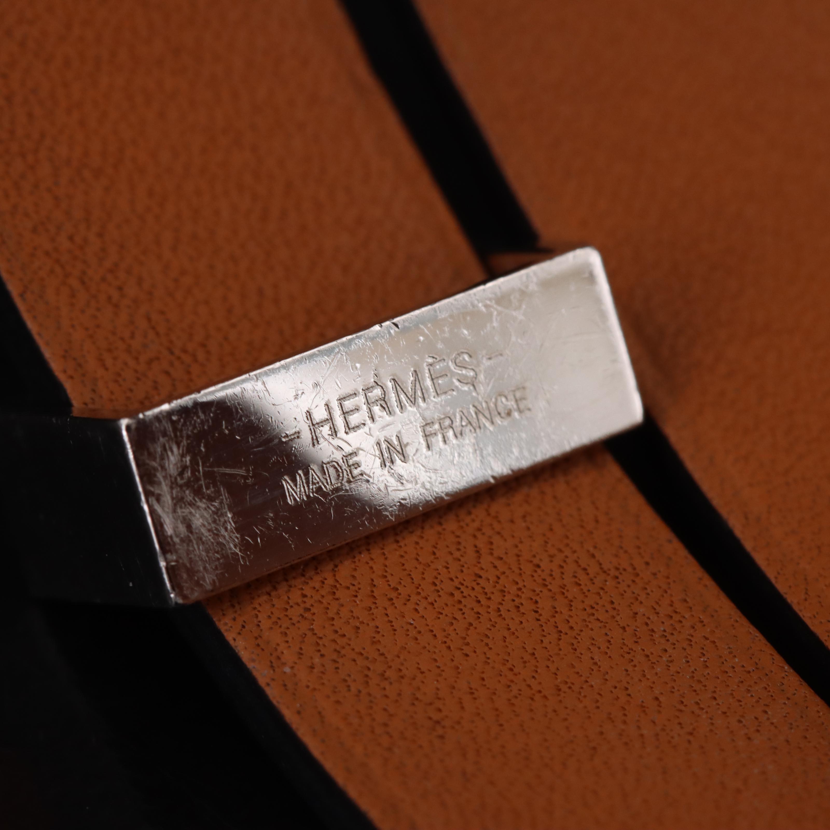 Hermès Mini Dog Clous Carres Leather Bracelet with Box