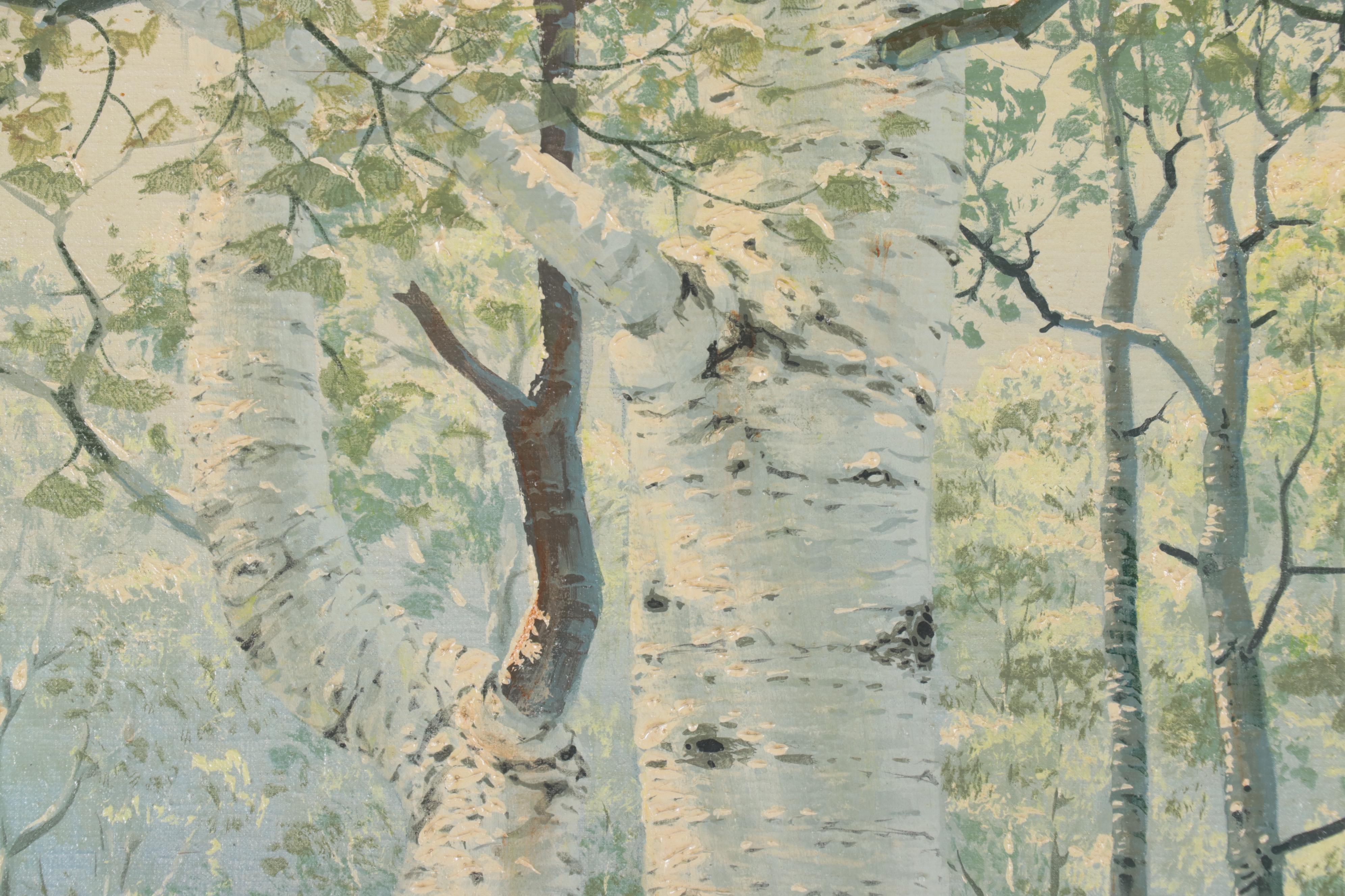 Richard Ellis Wagner "Summer Forest Pond" Woodland Landscape Acrylic Painting