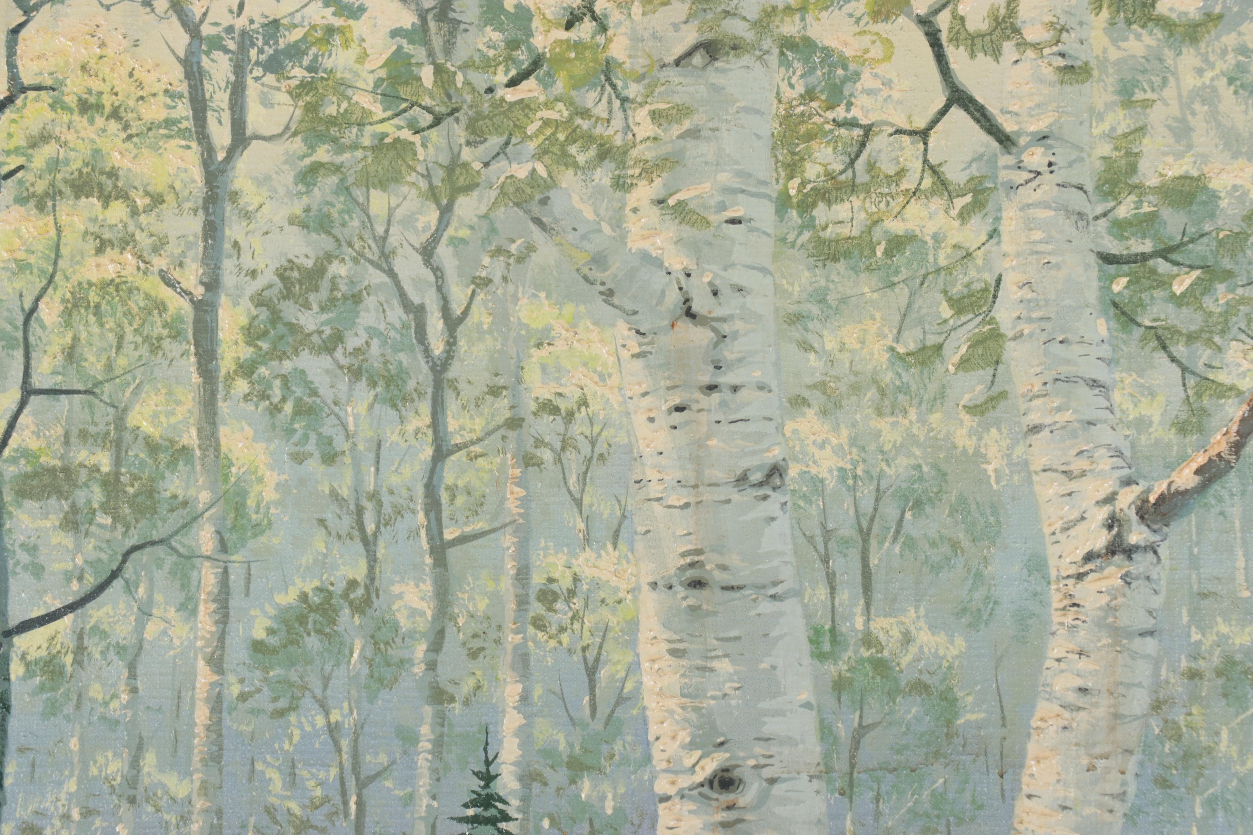 Richard Ellis Wagner "Summer Forest Pond" Woodland Landscape Acrylic Painting