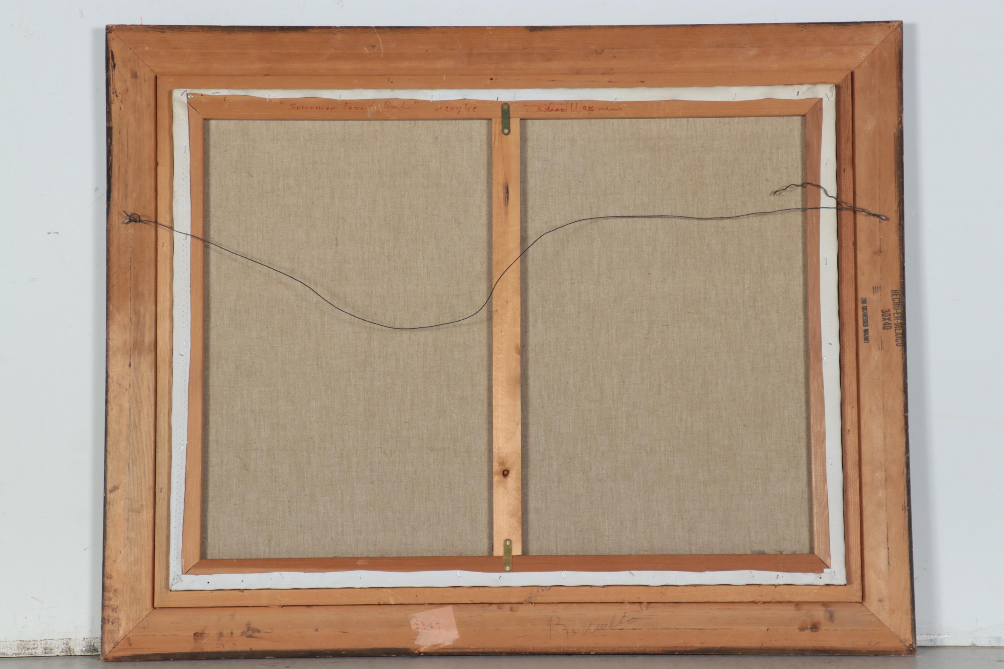 Richard Ellis Wagner "Summer Forest Pond" Woodland Landscape Acrylic Painting