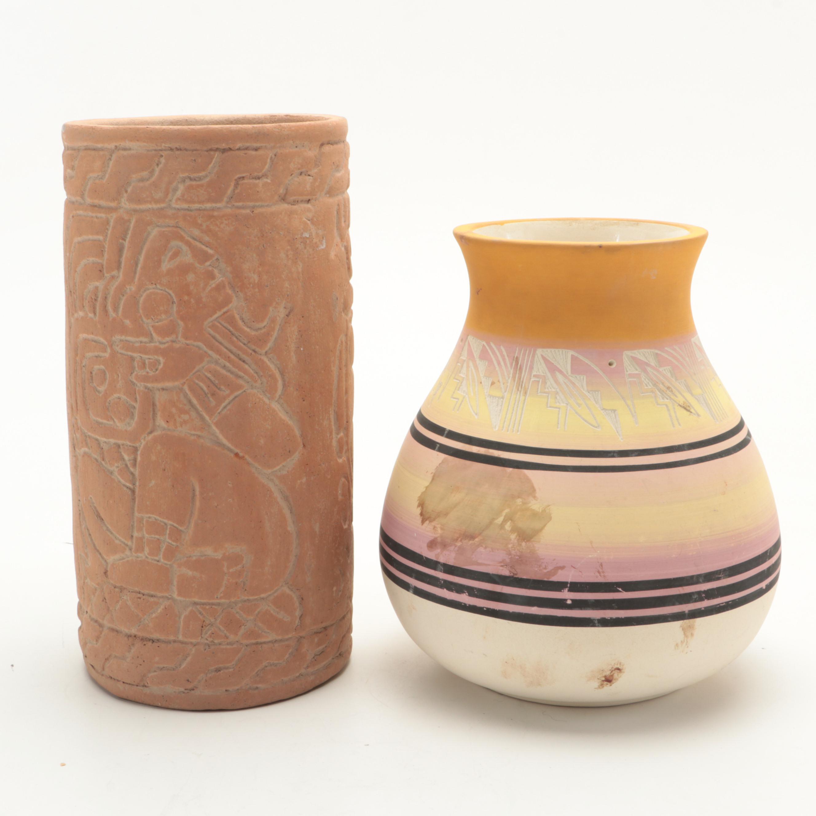 Ute Mountain Tribe Artist Signed Ceramic Vase and More