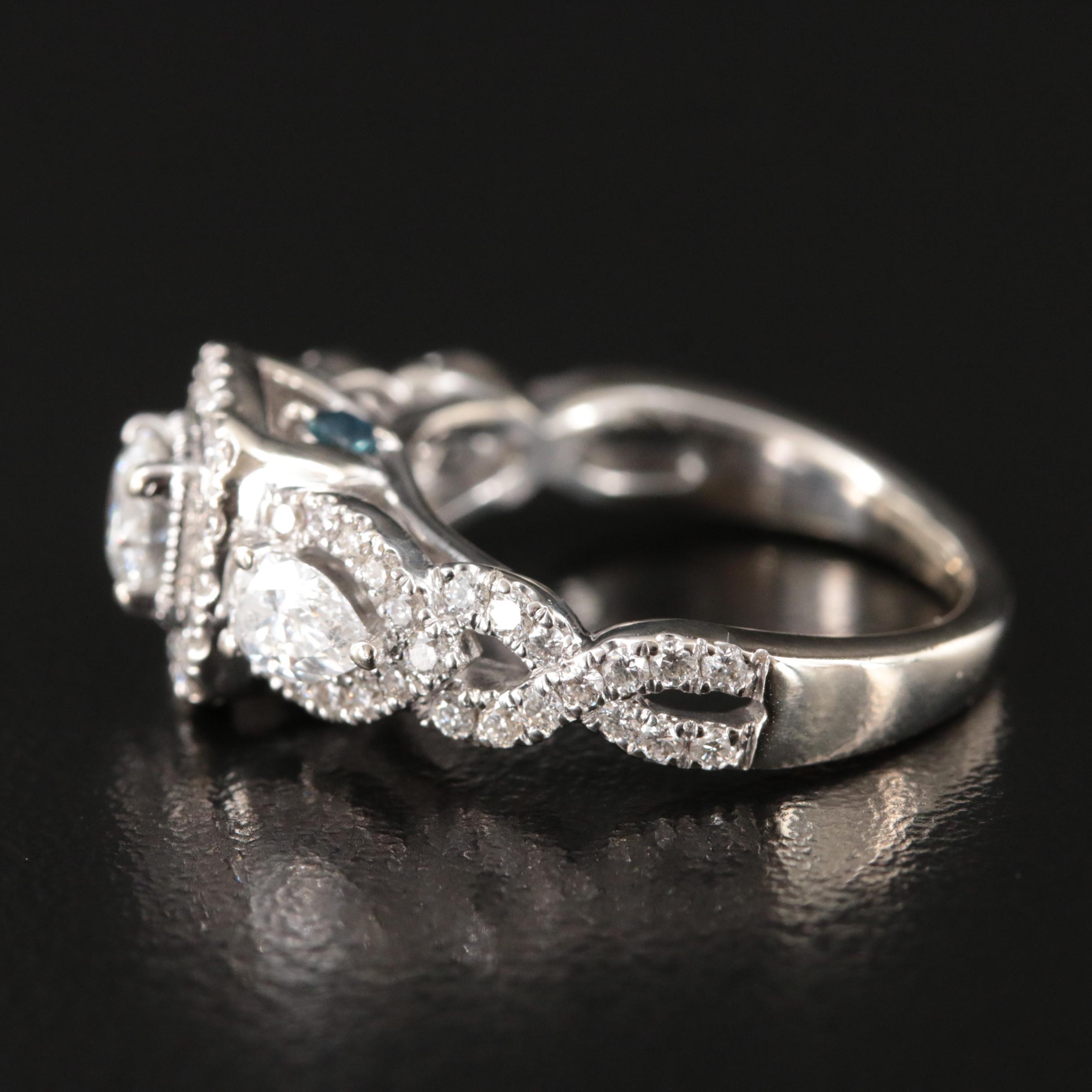 Vera Wang 14K 1.39 CTW Diamond and Sapphire Ring