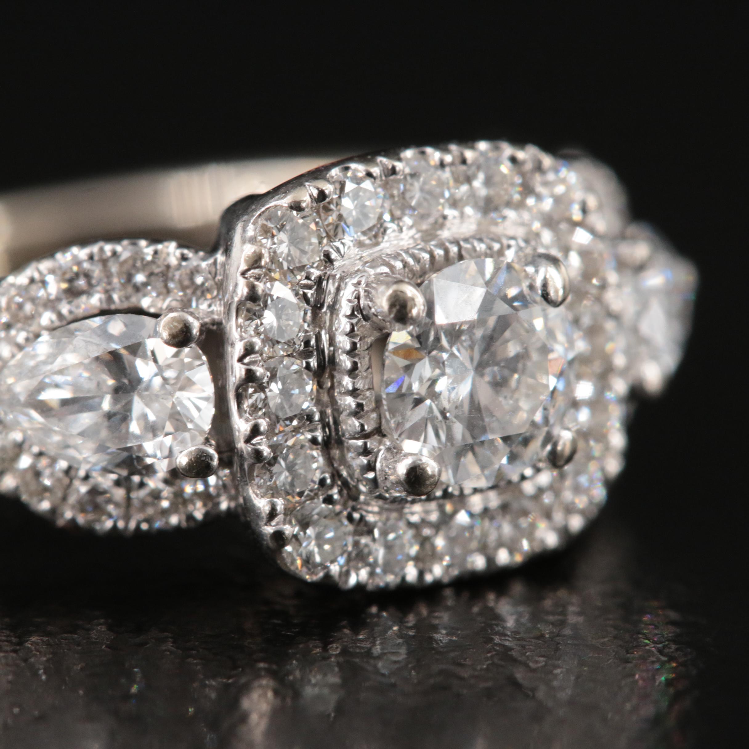 Vera Wang 14K 1.39 CTW Diamond and Sapphire Ring