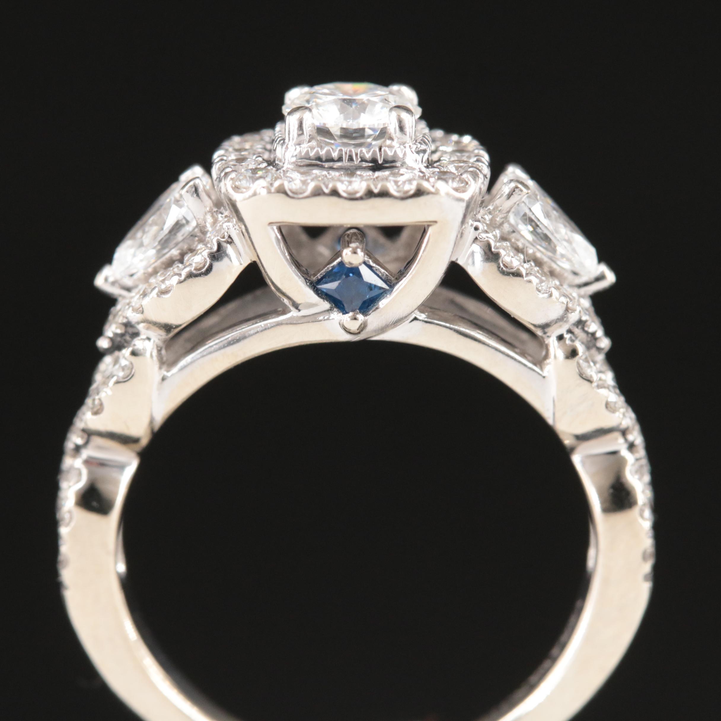 Vera Wang 14K 1.39 CTW Diamond and Sapphire Ring