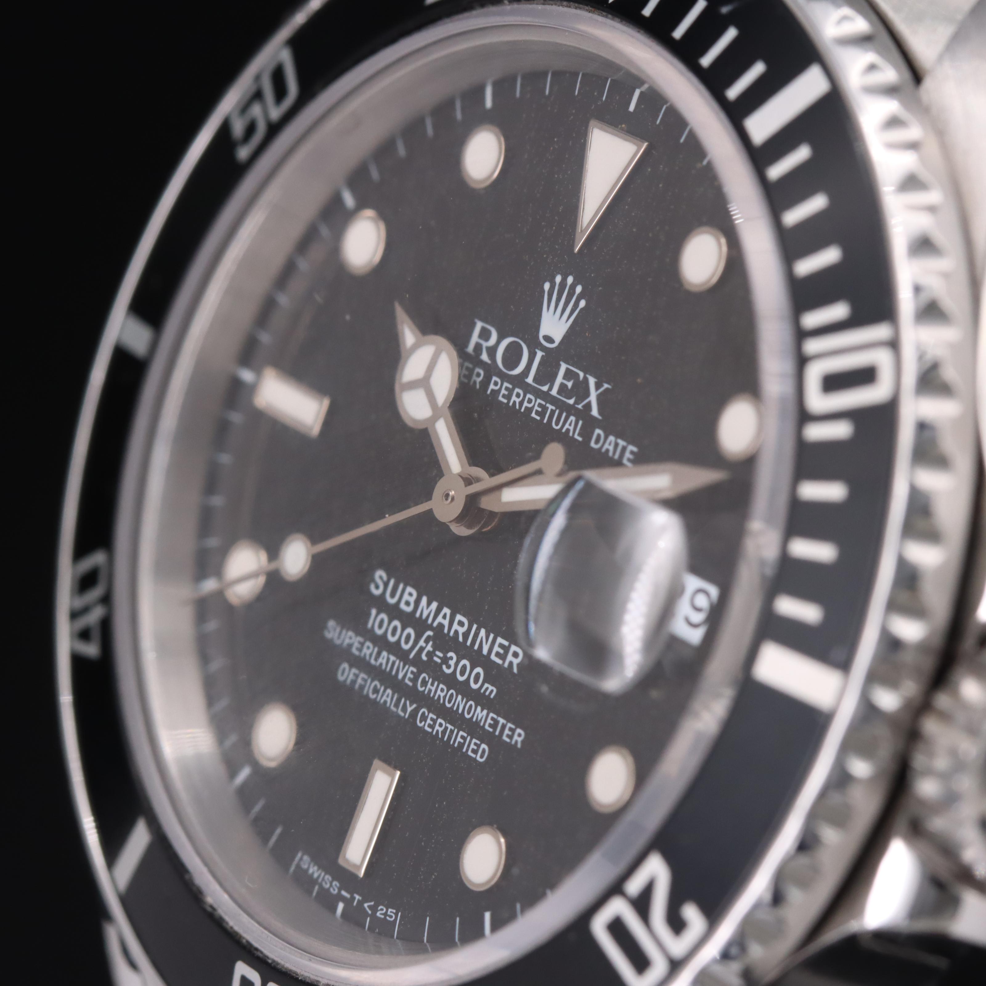 Rolex Submariner Date Vintage 168000 Steel Black Dial Automatic Watch