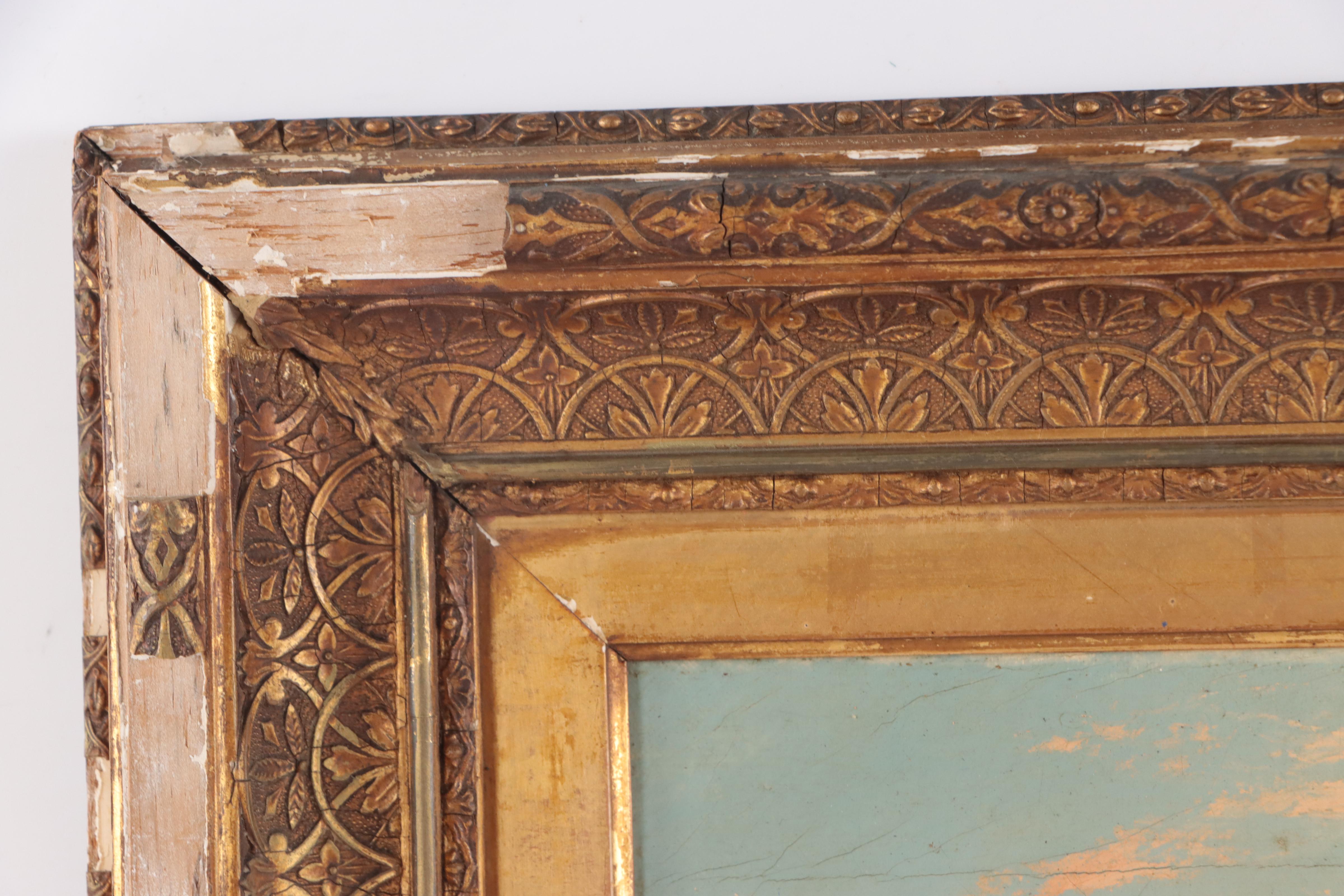 Mountain Lake Landscape Oil Painting, 19th Century