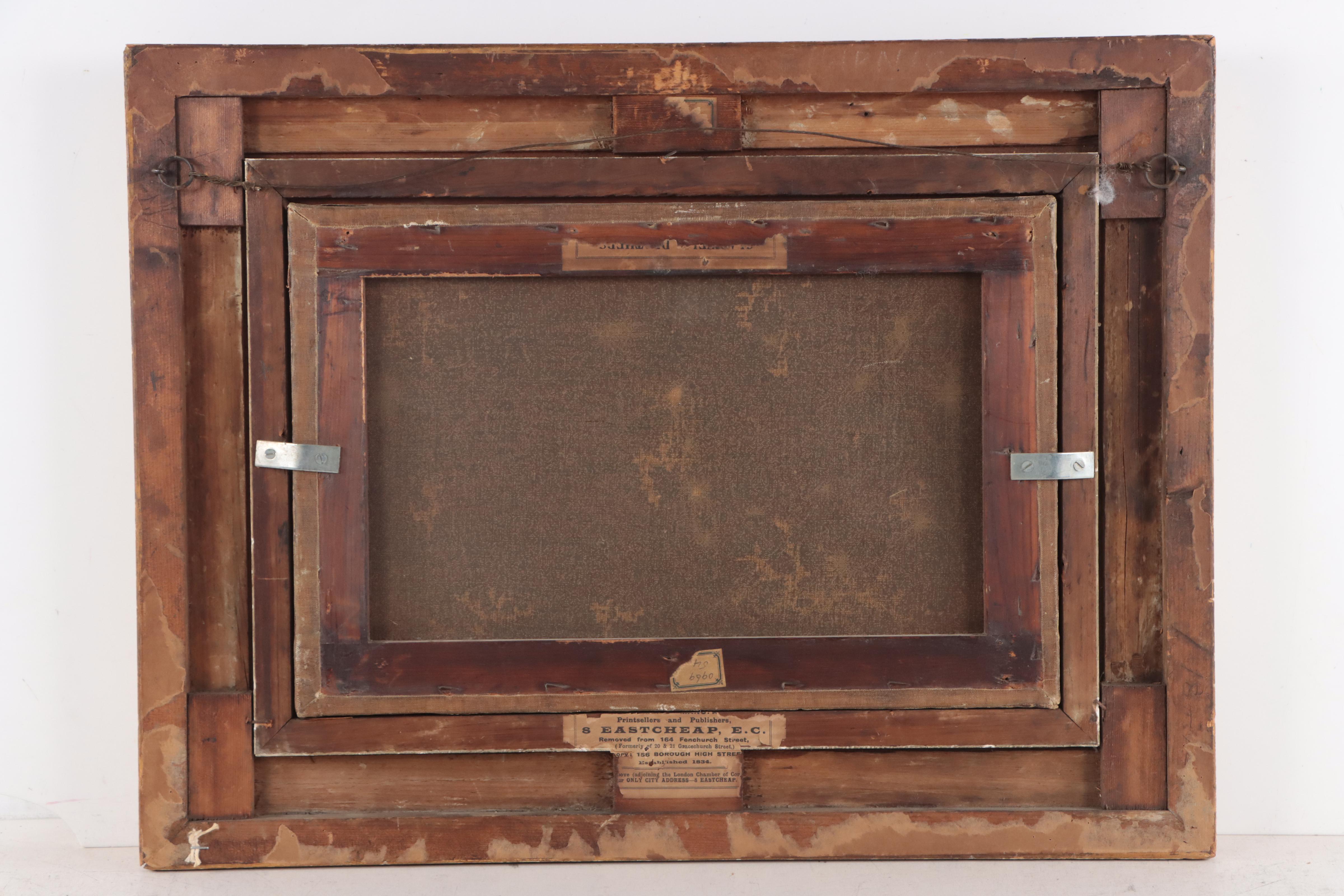 Mountain Lake Landscape Oil Painting, 19th Century