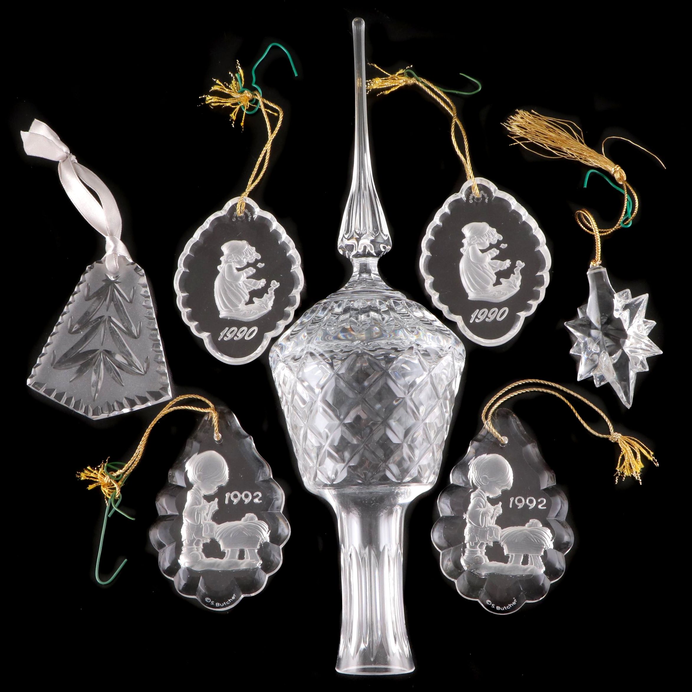 Lenox Crystal Tree Topper with Crystal Ornament Collection