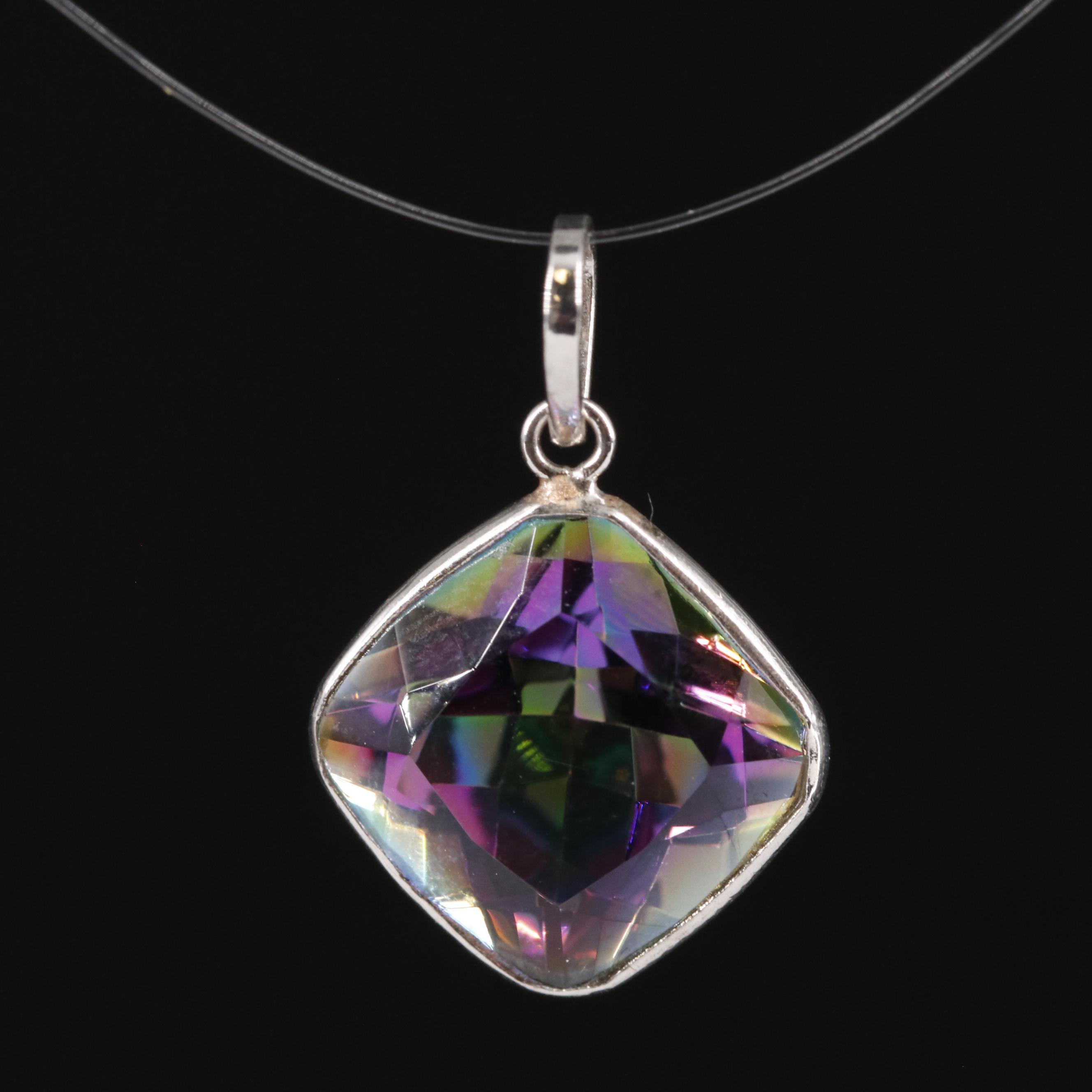 14K Mystic Quartz Pendant
