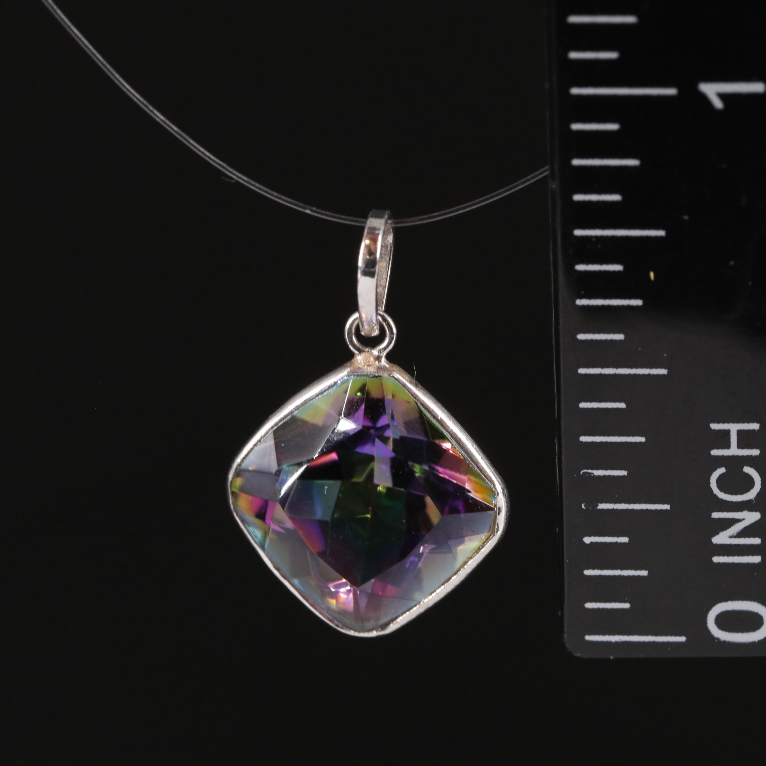 14K Mystic Quartz Pendant