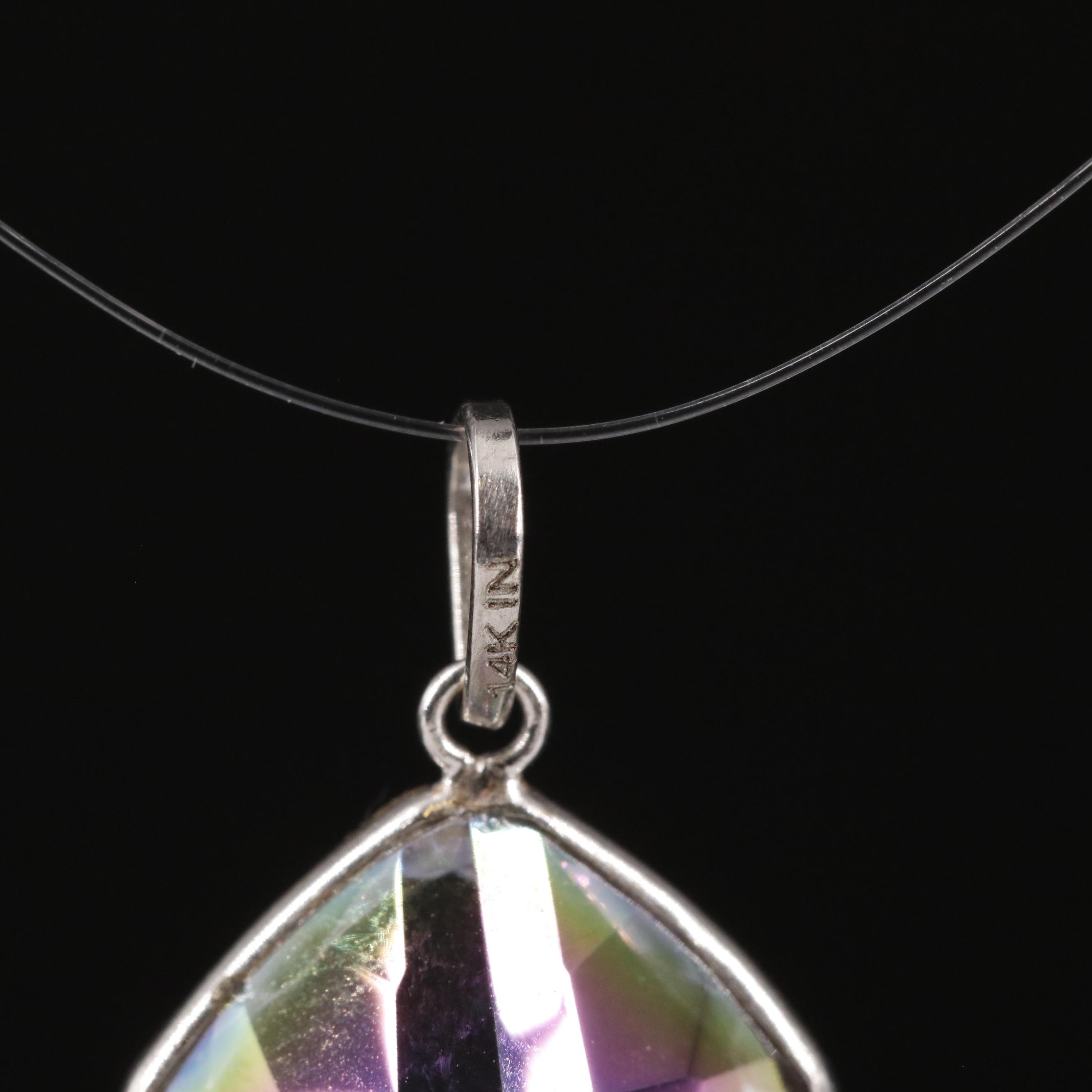 14K Mystic Quartz Pendant