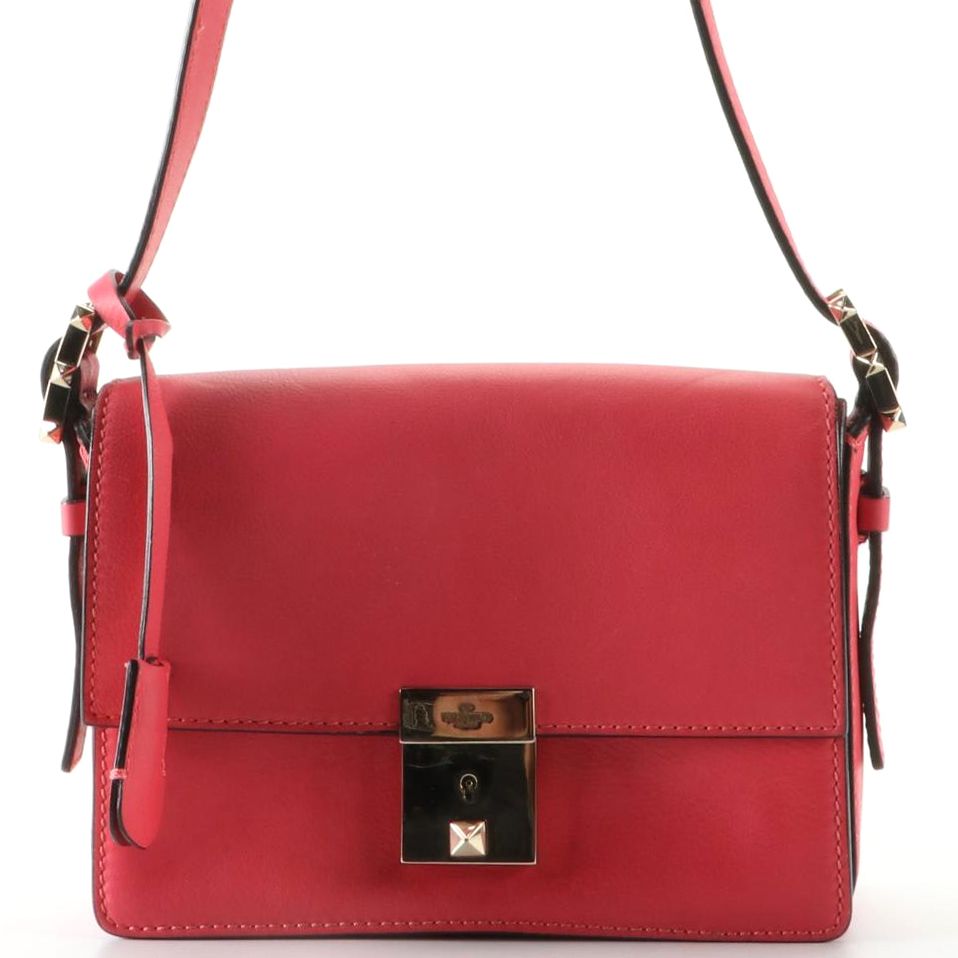 Valentino Leather Front-Flap Shoulder Bag
