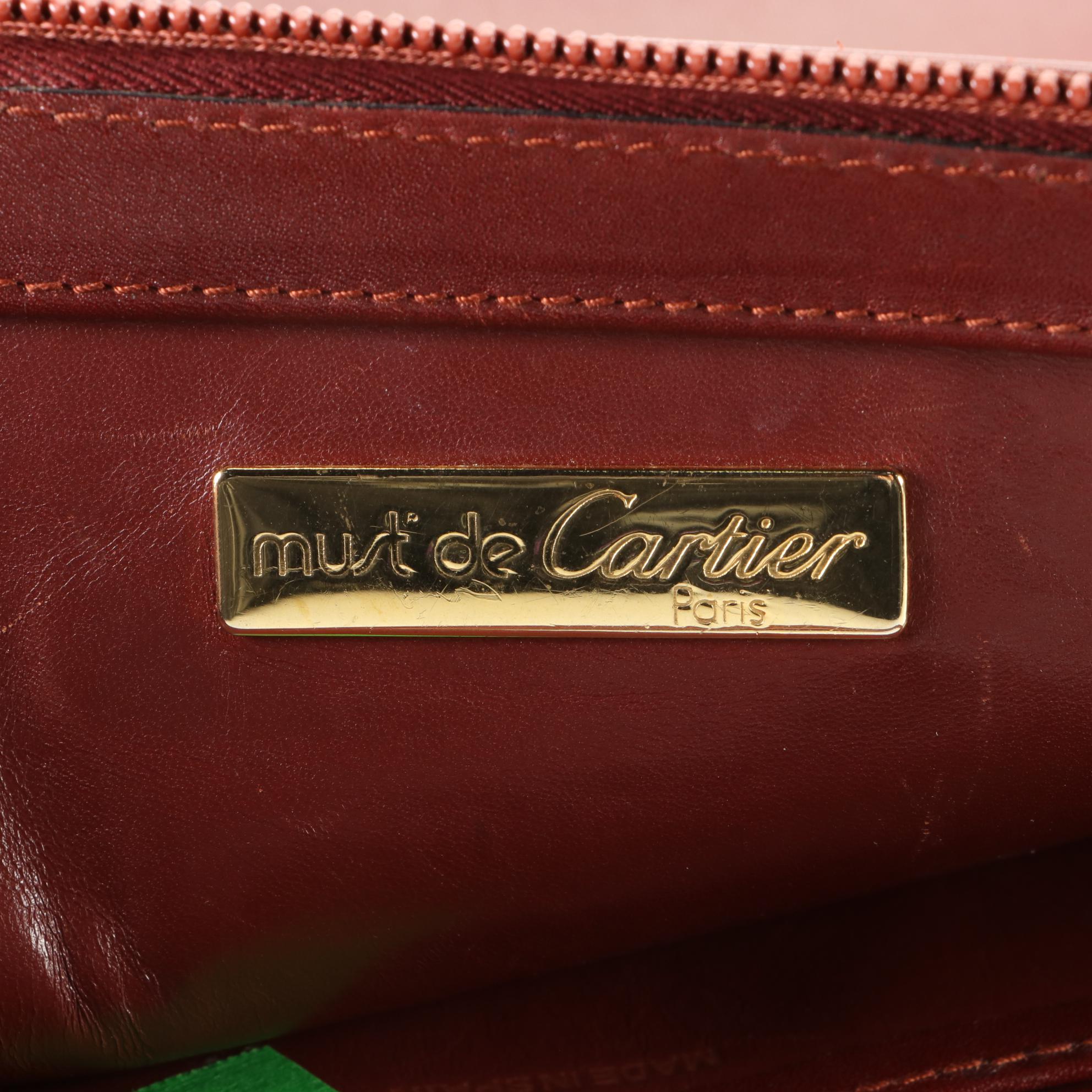 Cartier Must de Cartier Laptop/Briefcase Bag in Burgundy Leather