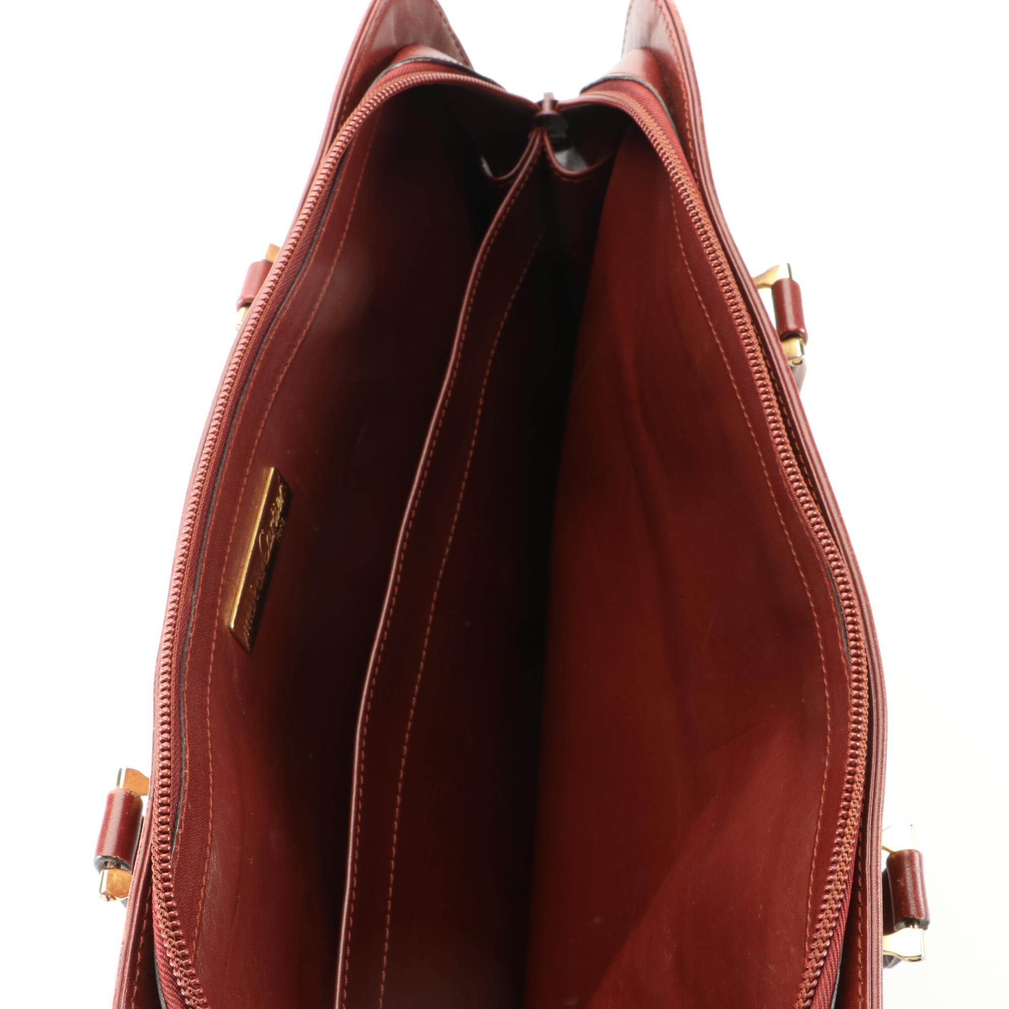 Cartier Must de Cartier Laptop/Briefcase Bag in Burgundy Leather