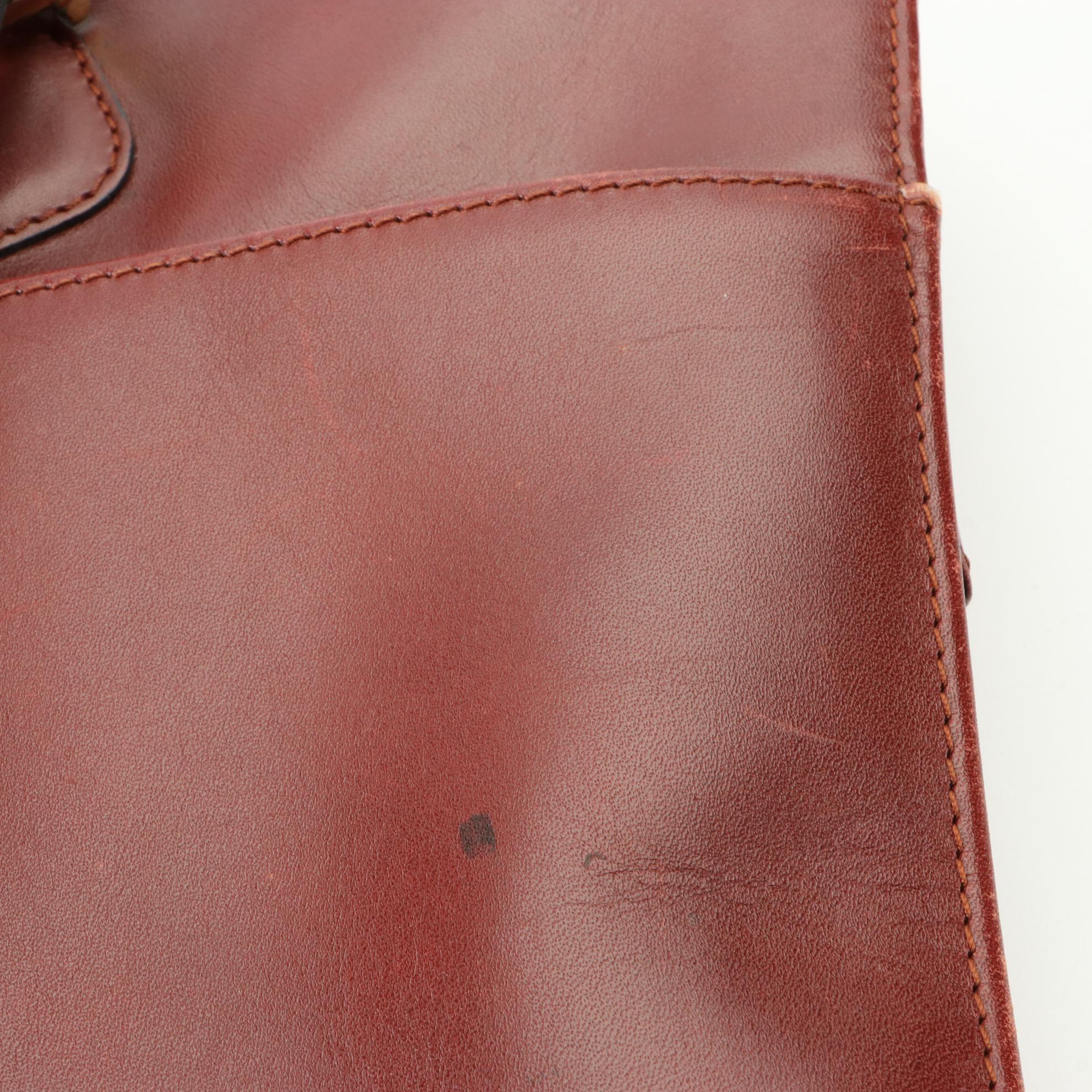 Cartier Must de Cartier Laptop/Briefcase Bag in Burgundy Leather