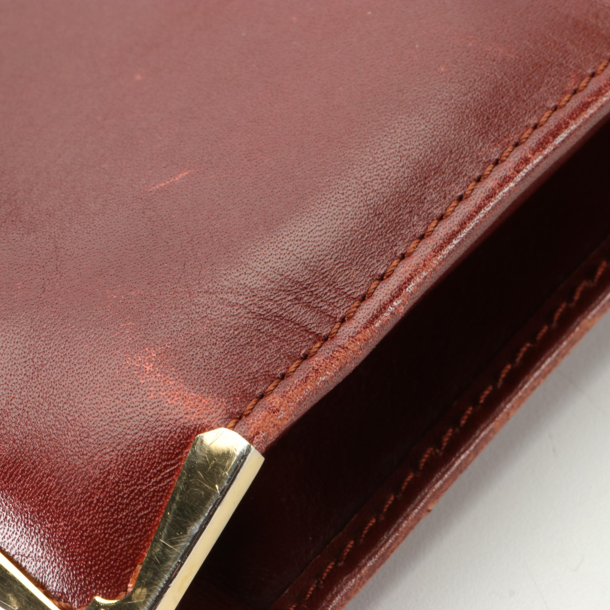 Cartier Must de Cartier Laptop/Briefcase Bag in Burgundy Leather