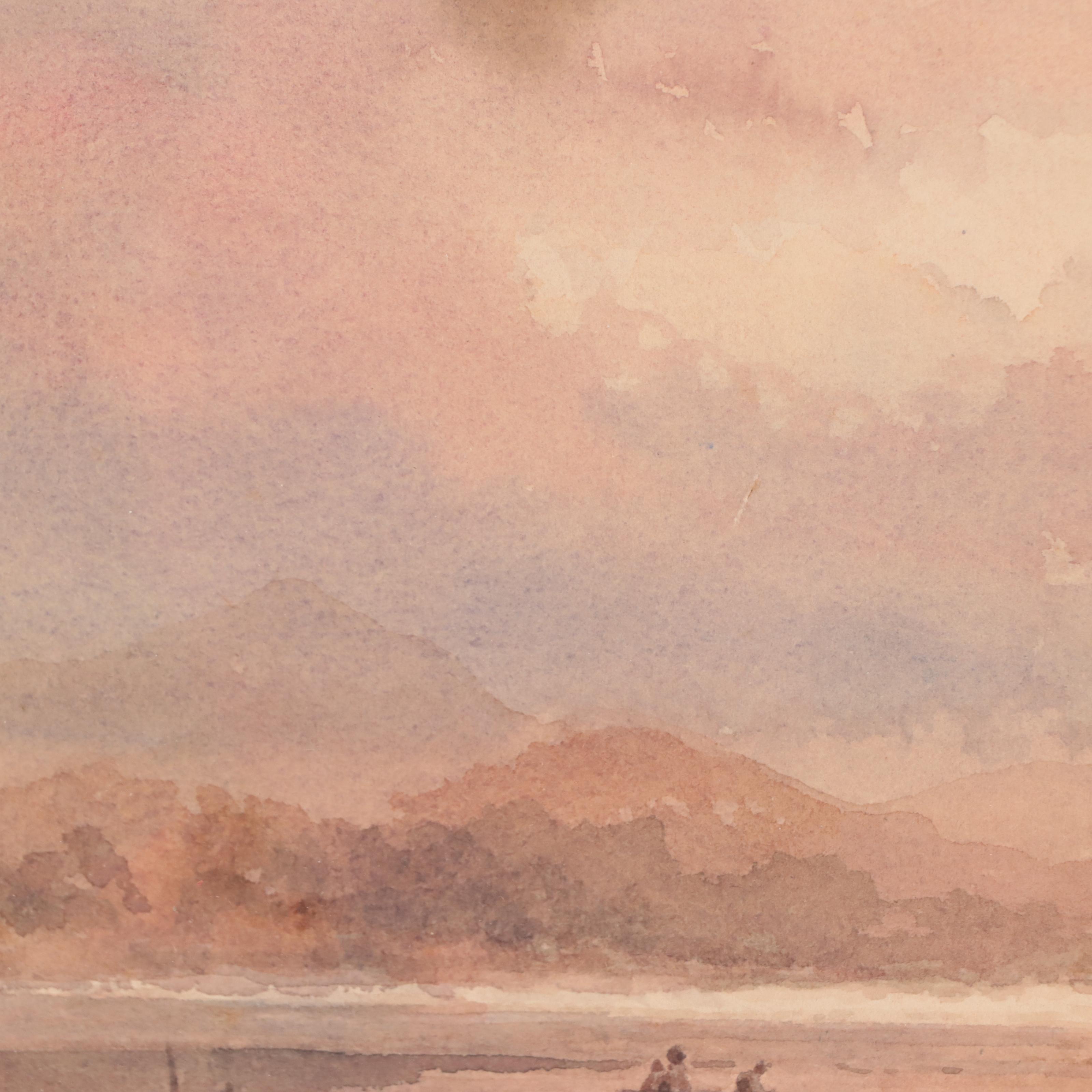 Lake Landscape Watercolor Painting