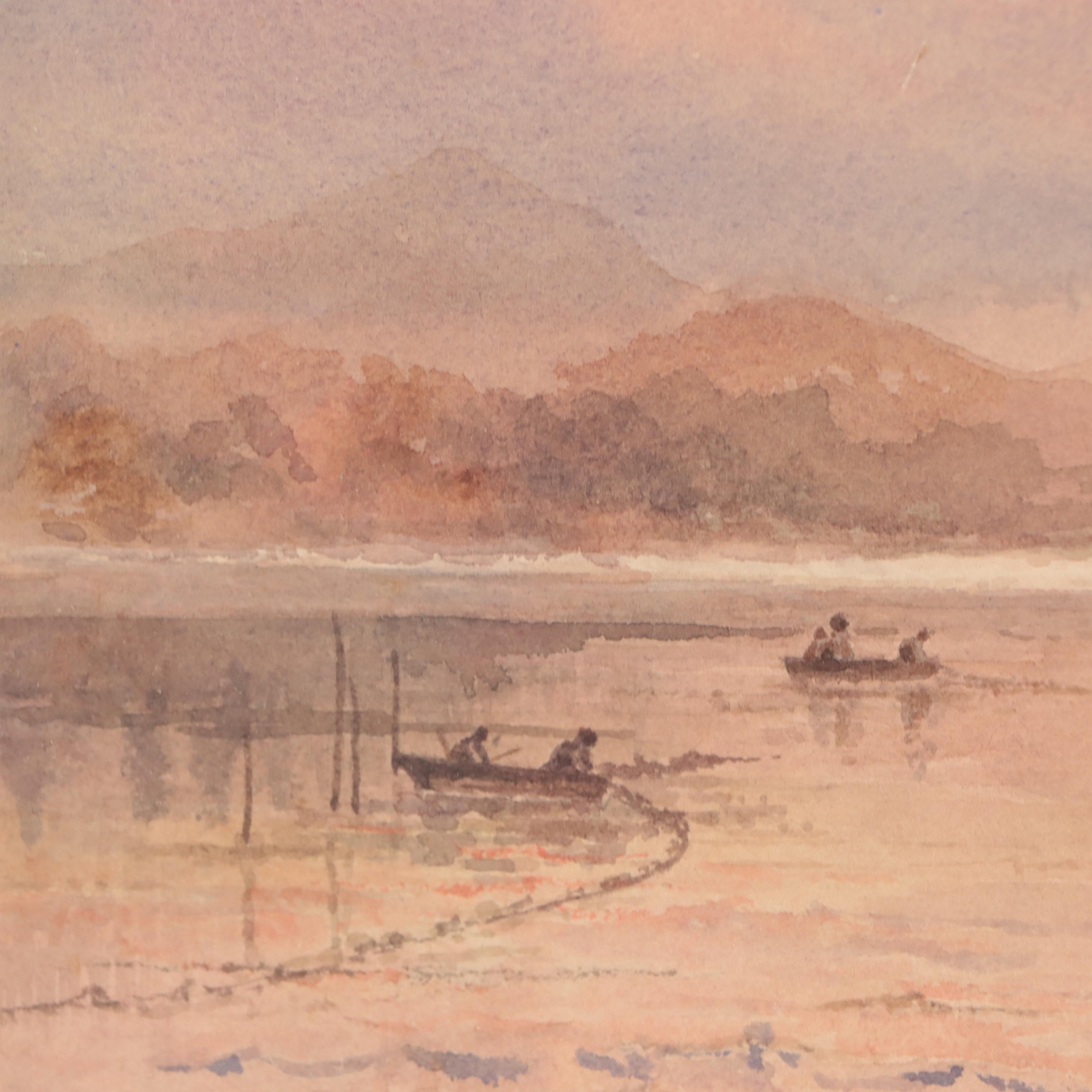 Lake Landscape Watercolor Painting