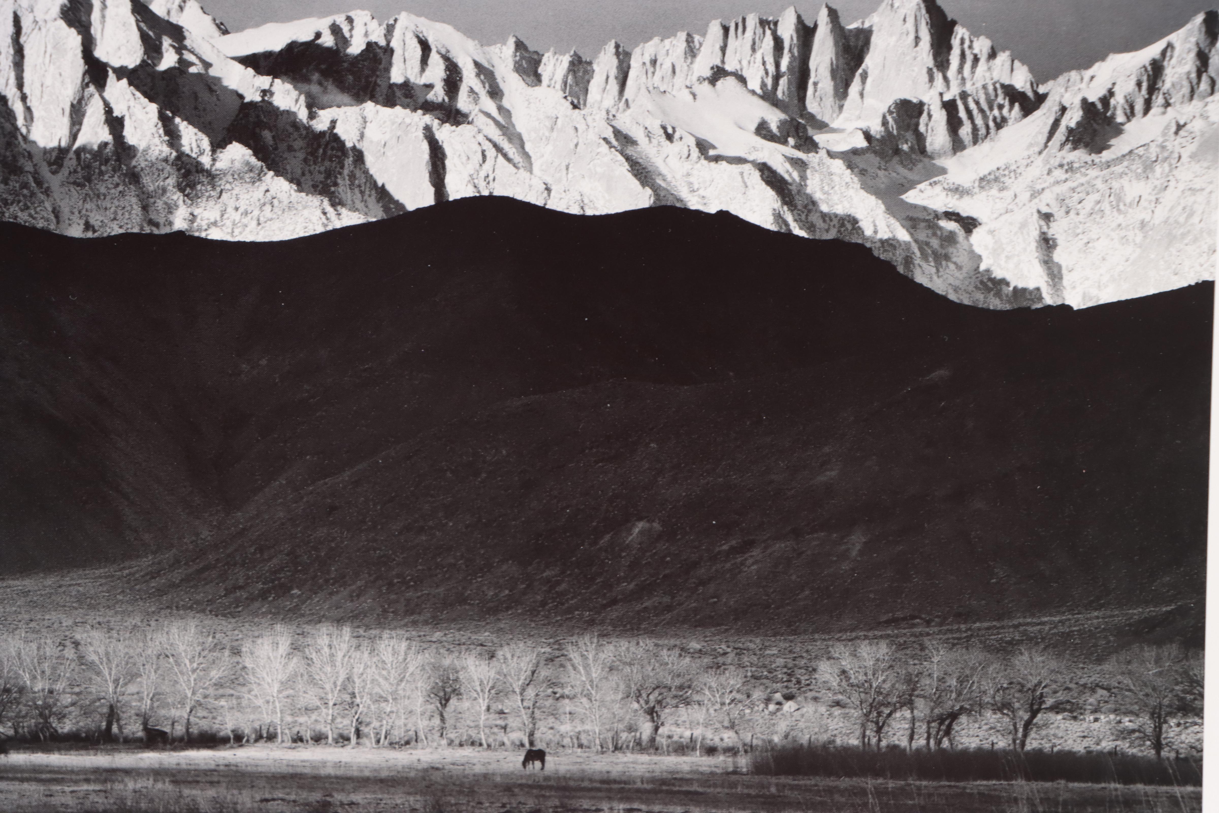 Ansel Adams Offset Lithograph of Sierra Nevada Mountain Landscape