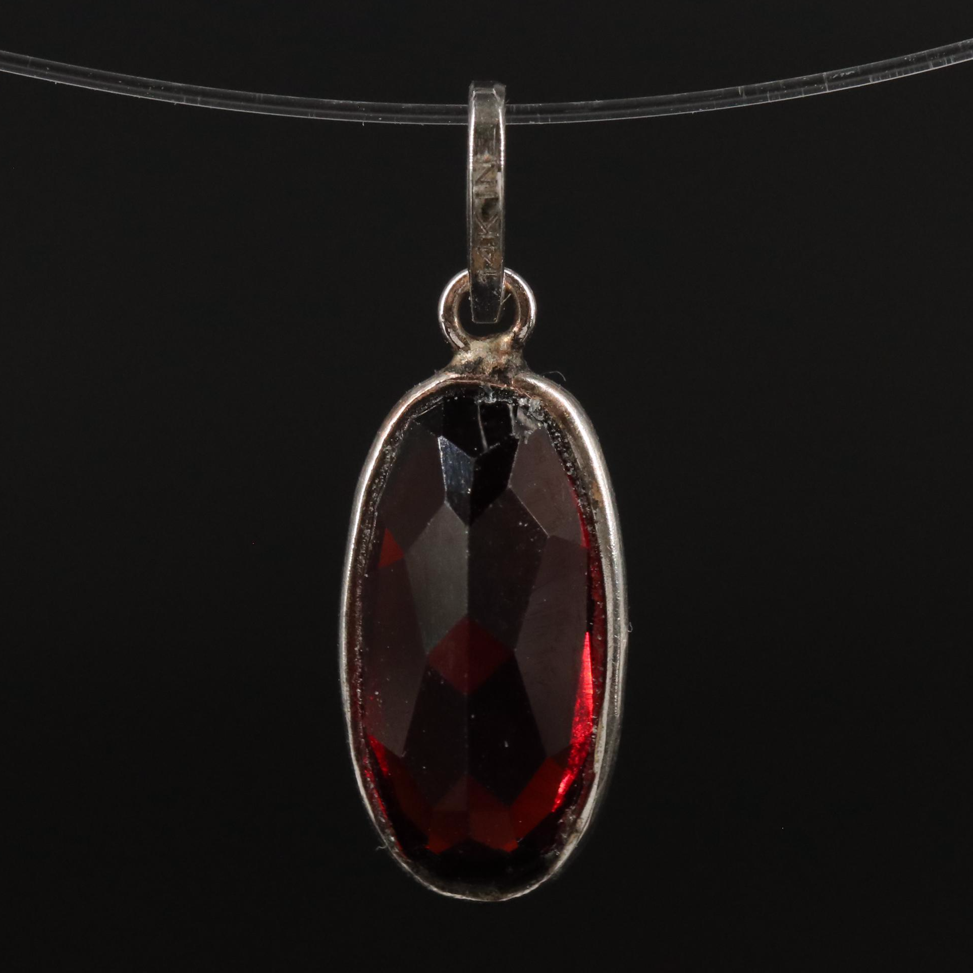 14K Garnet Pendant