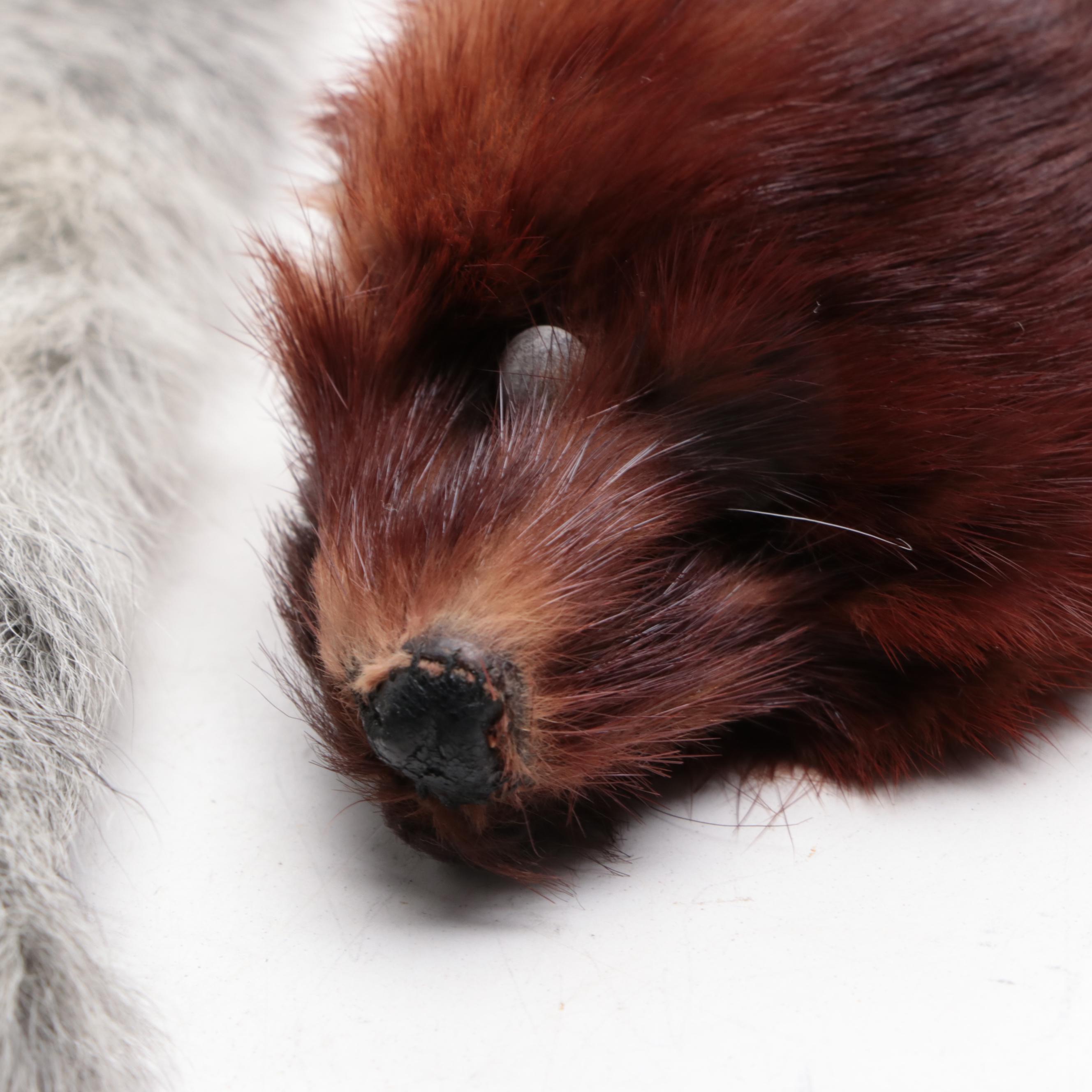 Mink Fur Pelt and Goat Fur Stole