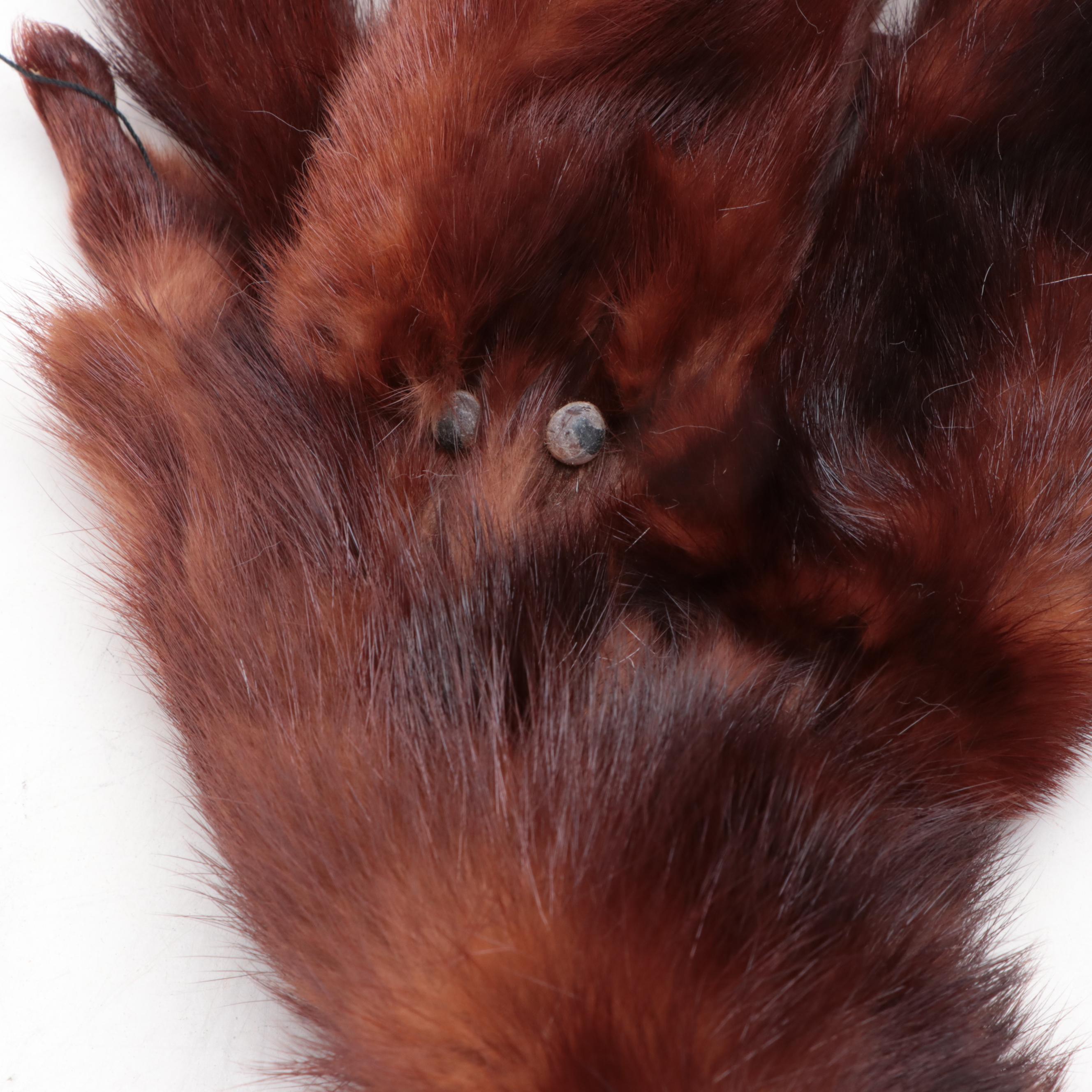 Mink Fur Pelt and Goat Fur Stole