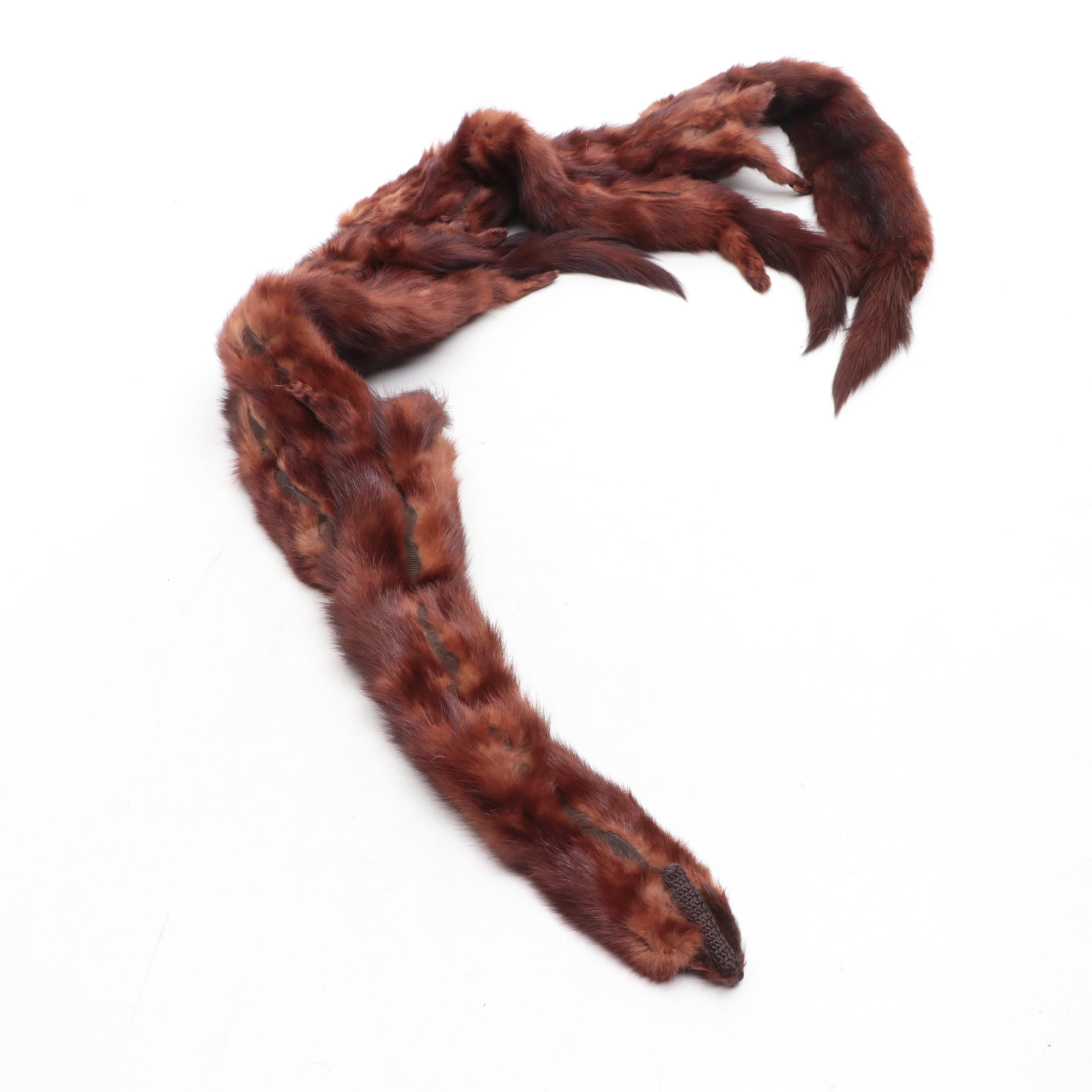 Mink Fur Pelt and Goat Fur Stole